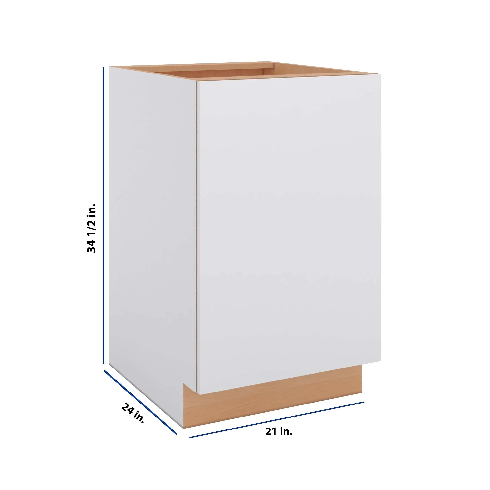 Modernform Cabinet Matte White 21" W X 34 1/2" H X 24" D Full Height Single Door Base Cabinet