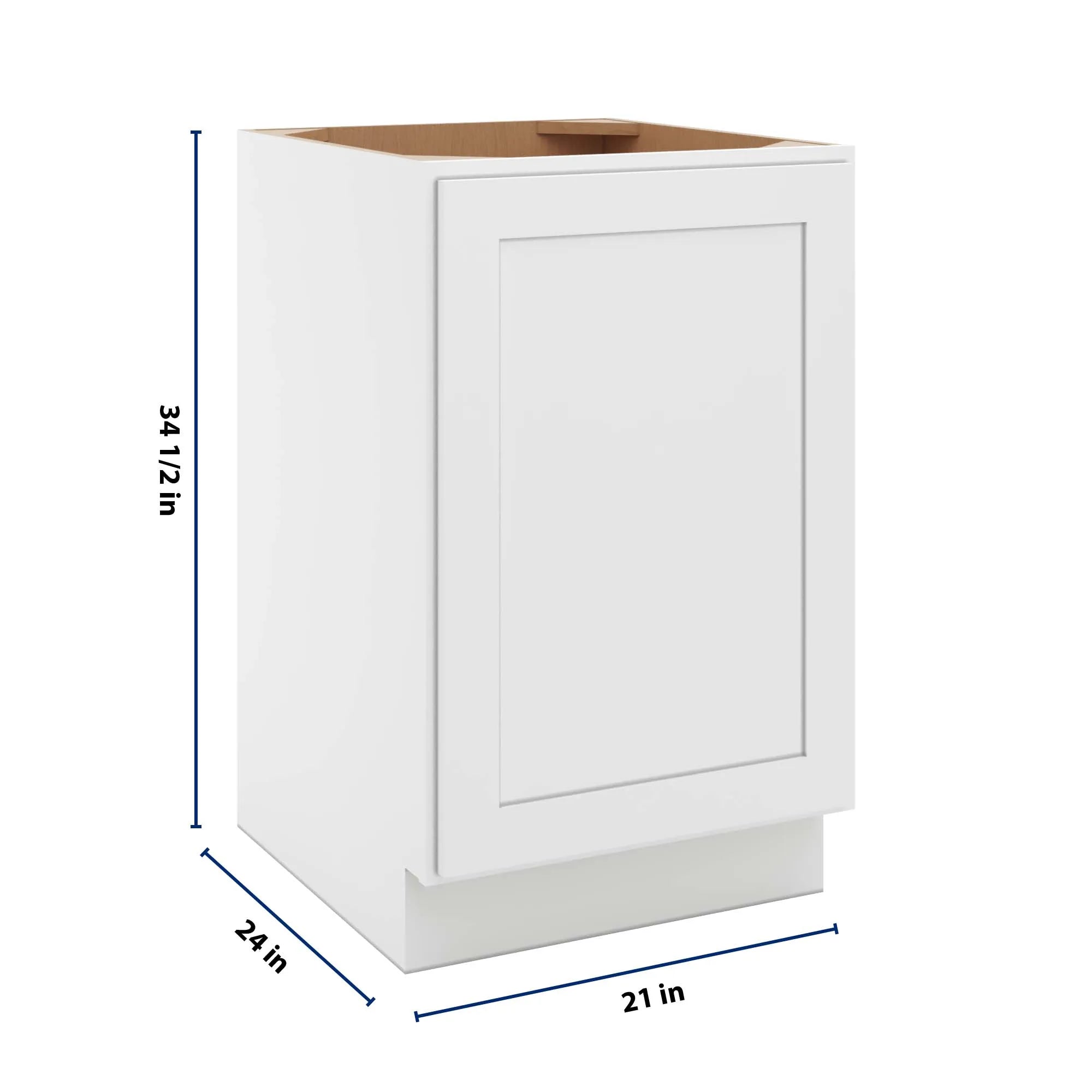 cnc luxor 5 piece white 21 w full height single door base cabinet