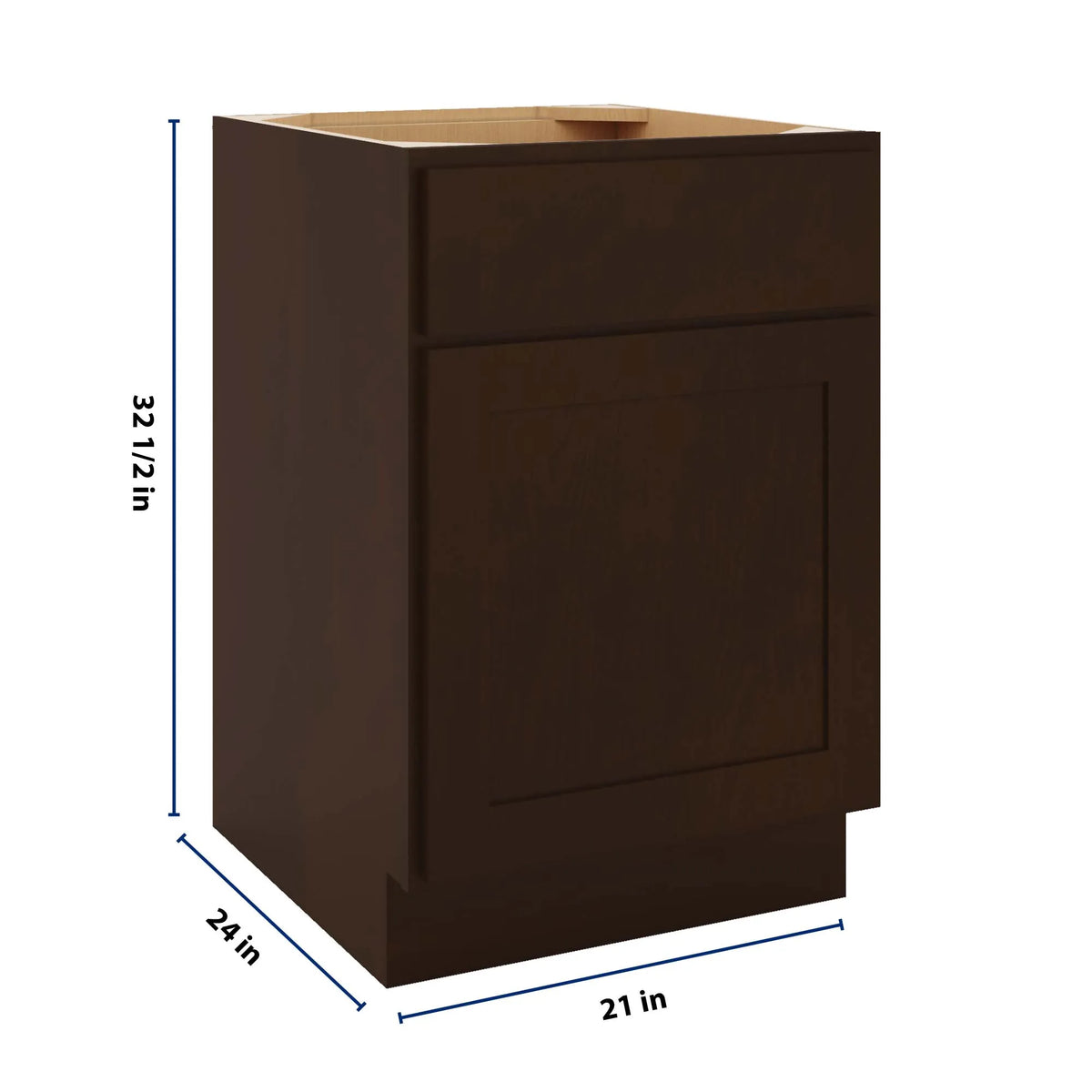 CNC Luxor 5-Piece Espresso 21" W X 32 1/2" H Single Door Base Cabinet