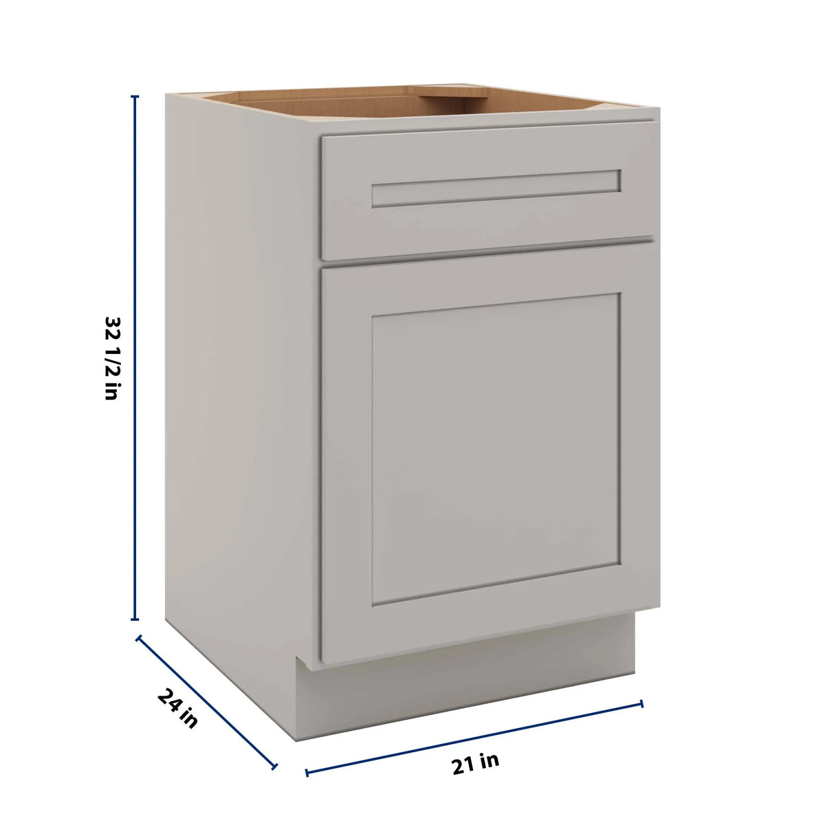 CNC Luxor 5-Piece Misty Grey 21" W X 32 1/2" H Single Door Base Cabinet