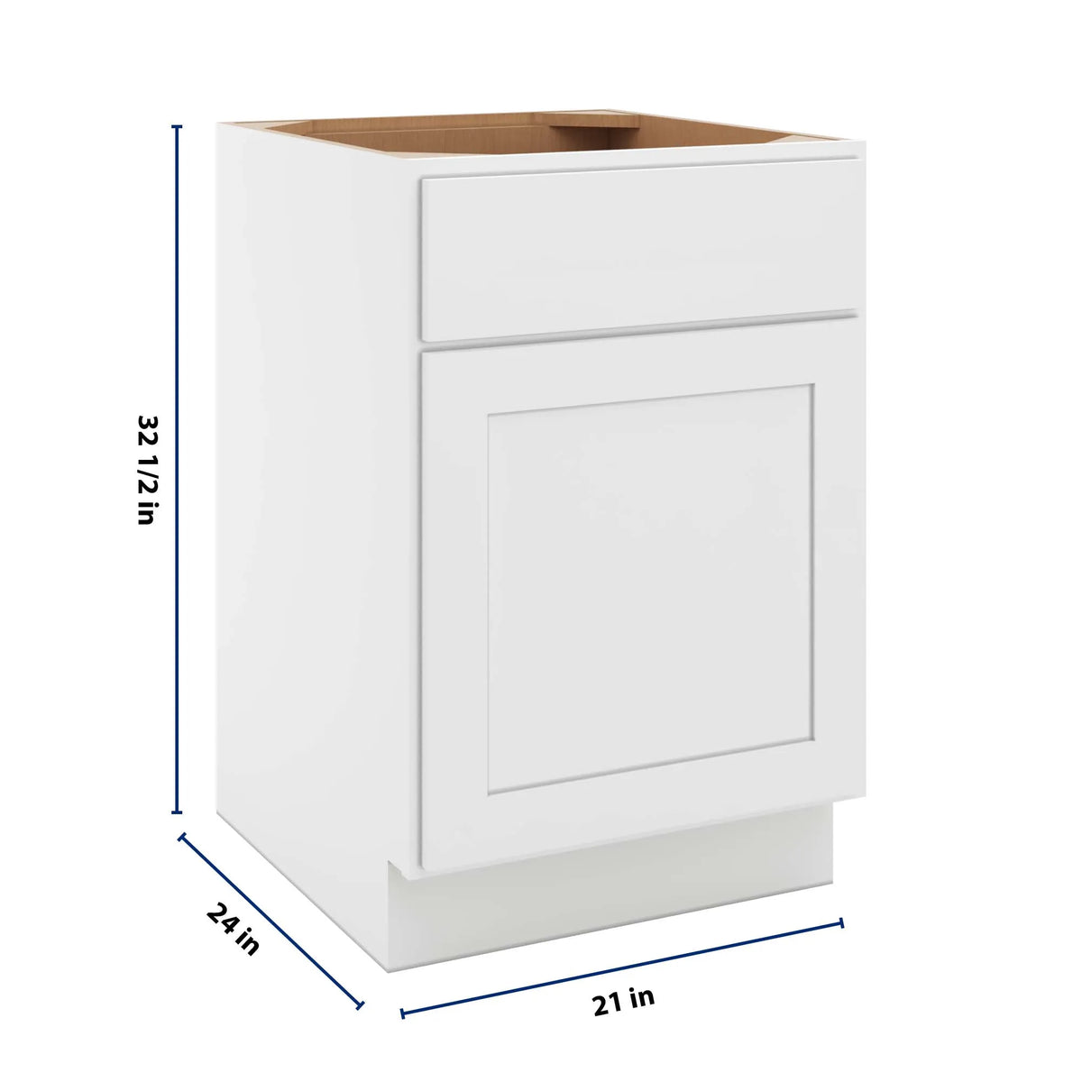 cnc luxor white 21 w x 32 1 2 h single door base cabinet