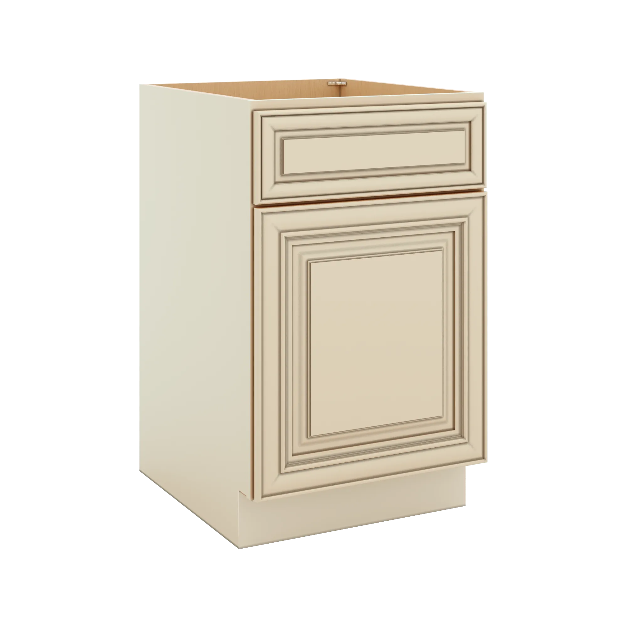 J&K Creme Glazed A7 Single Door Standard Base Cabinet - 21" W