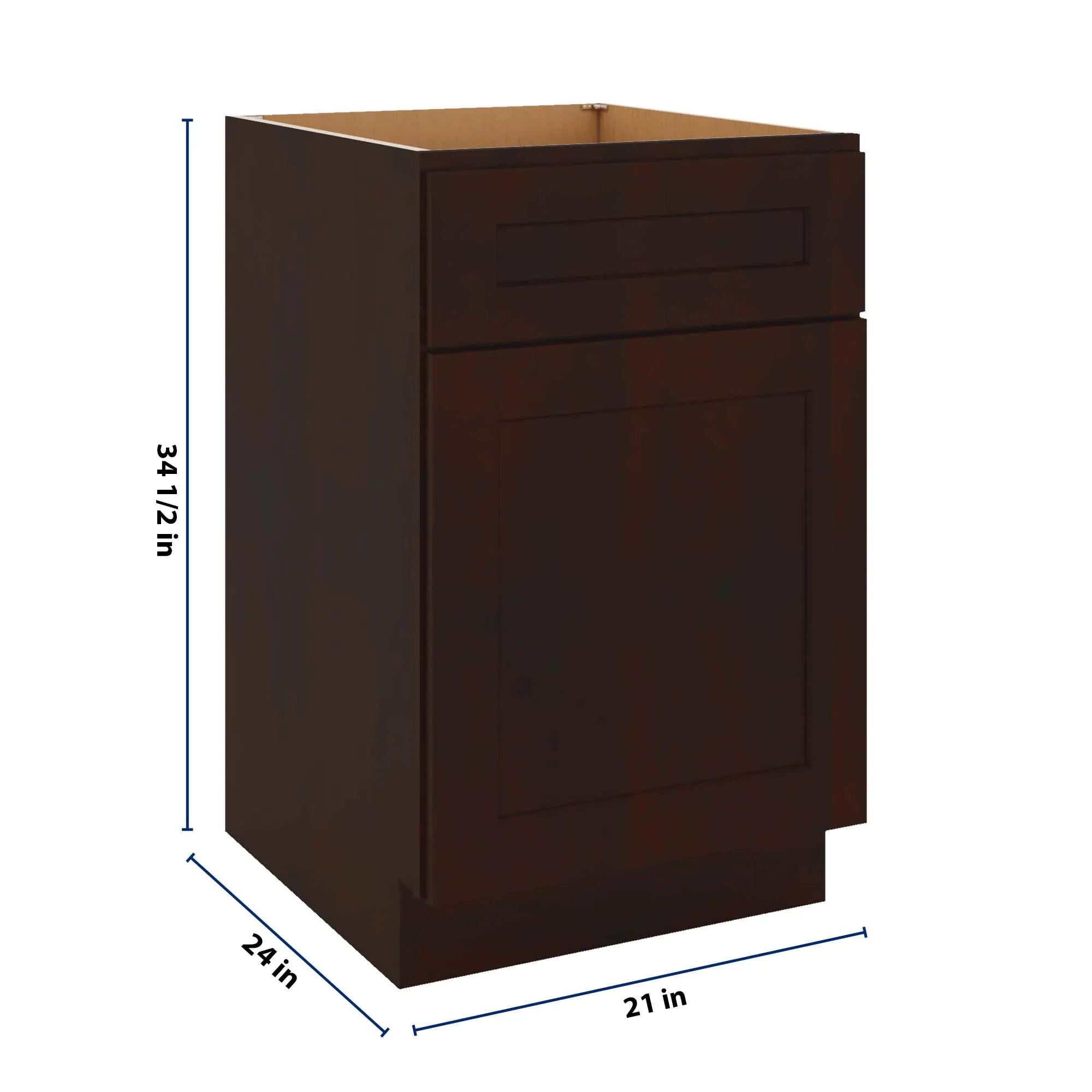 J&K Java Coffee S1 Single Door Standard Base Cabinet - 21" W