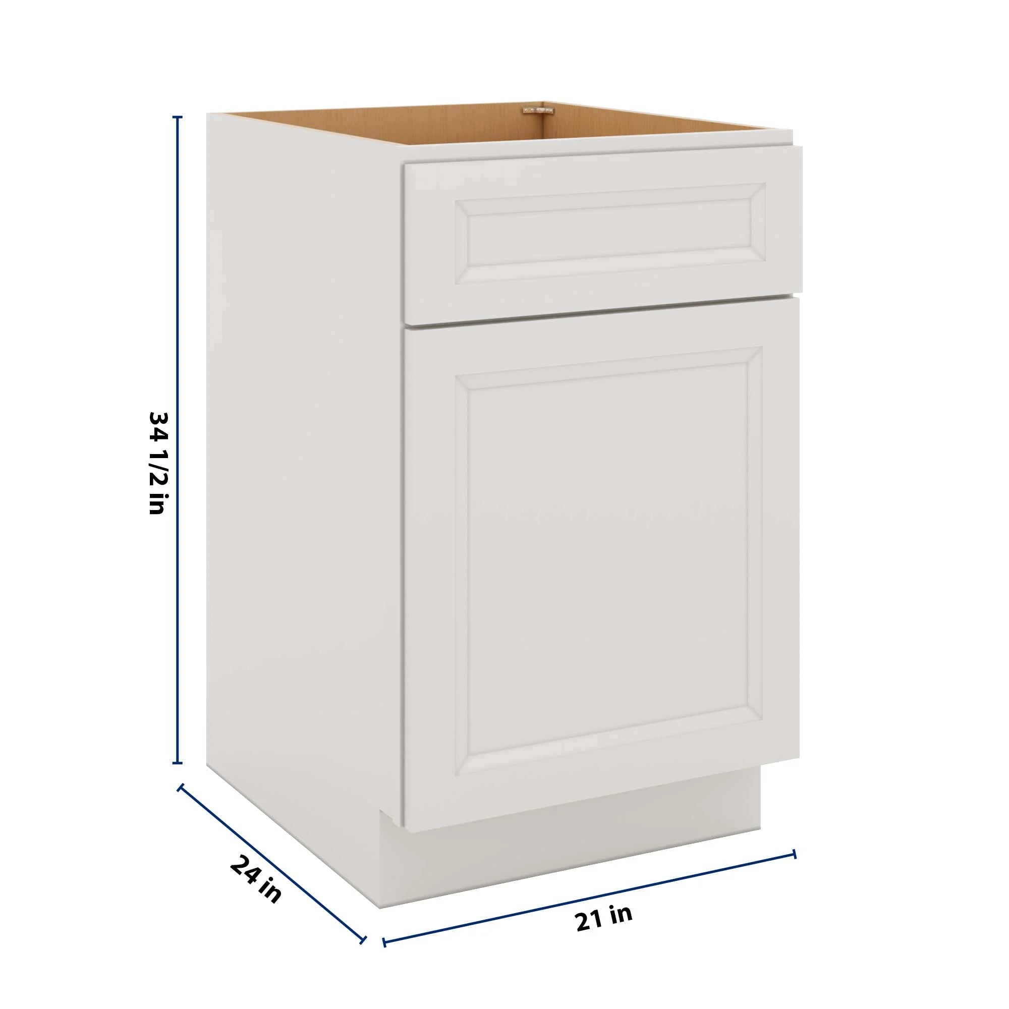 J&K Pure B5 Single Door Standard Base Cabinet - 21" W