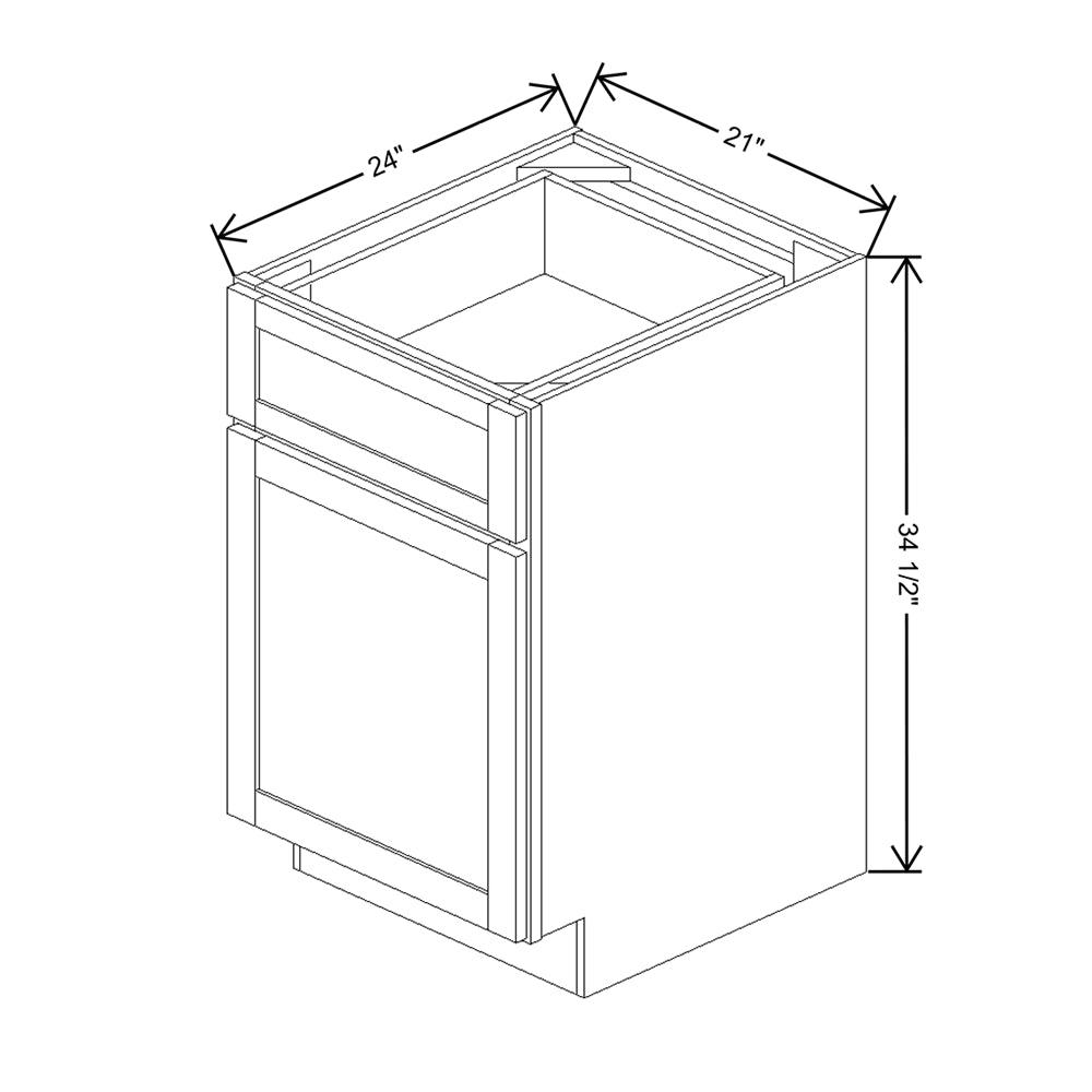 Wolf Classic Dartmouth 5-piece White Paint 21"W Base Cabinet