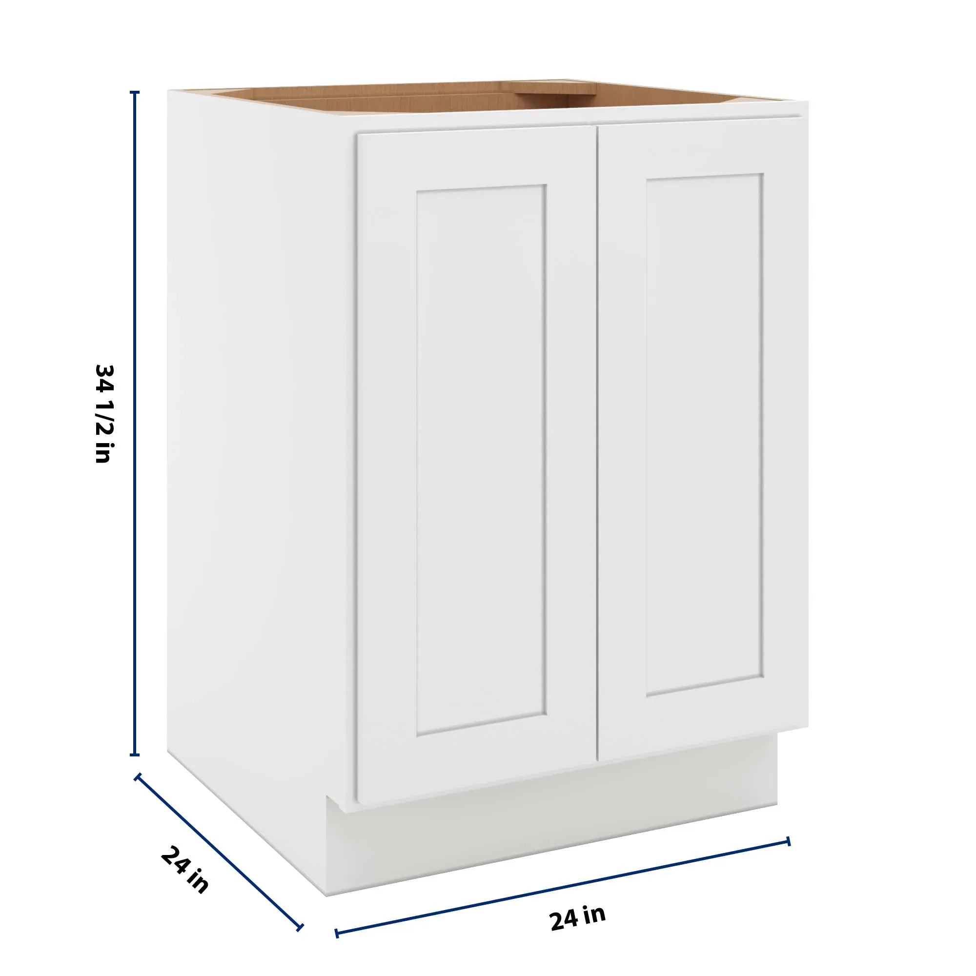 cnc luxor 5 piece white 24 w full height double door base cabinet w 1 pullout shelf