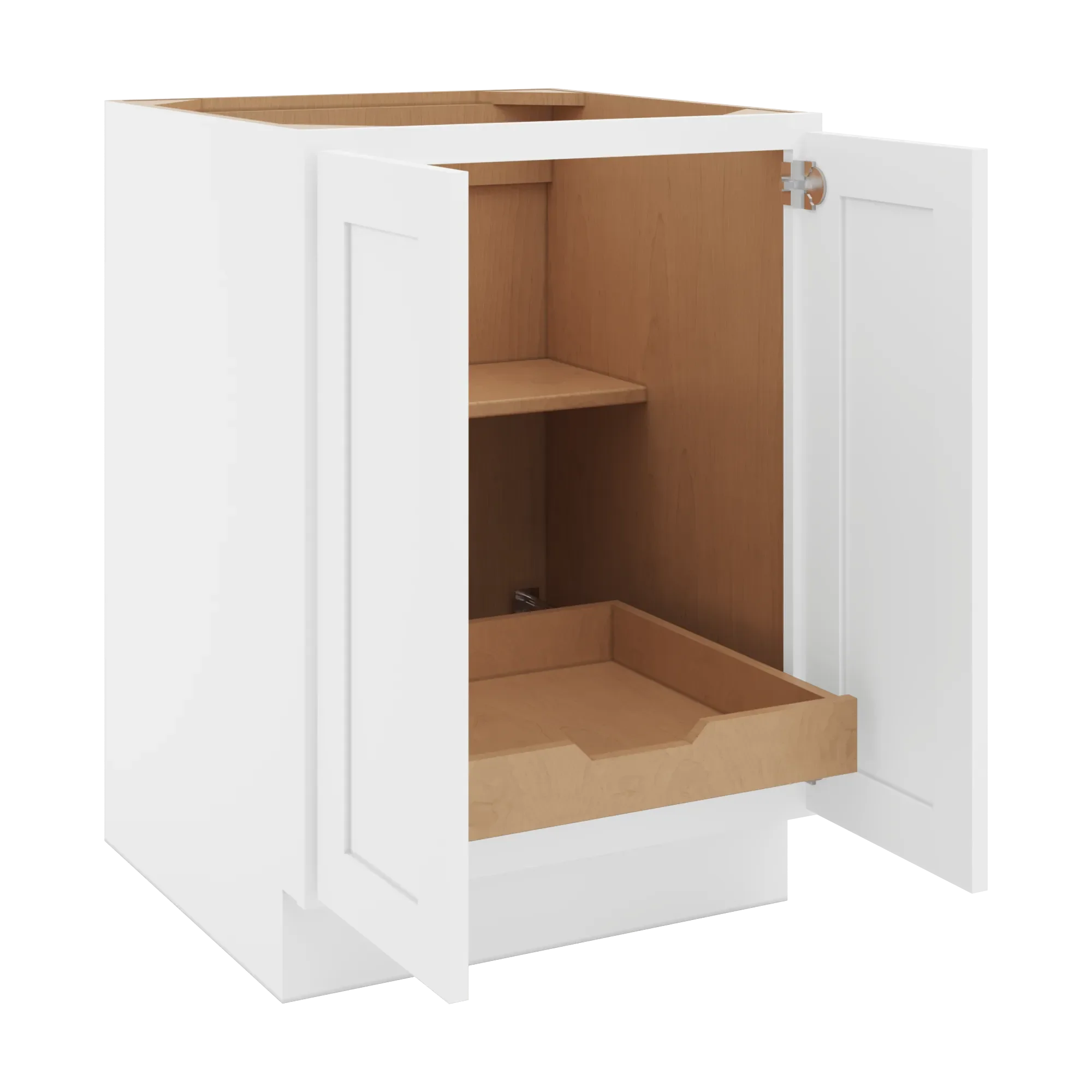 cnc luxor 5 piece white 24 w full height double door base cabinet w 1 pullout shelf