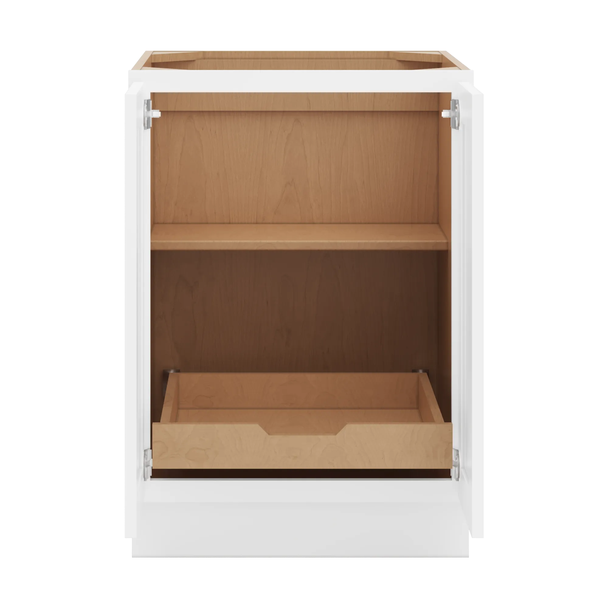cnc luxor 5 piece white 24 w full height double door base cabinet w 1 pullout shelf