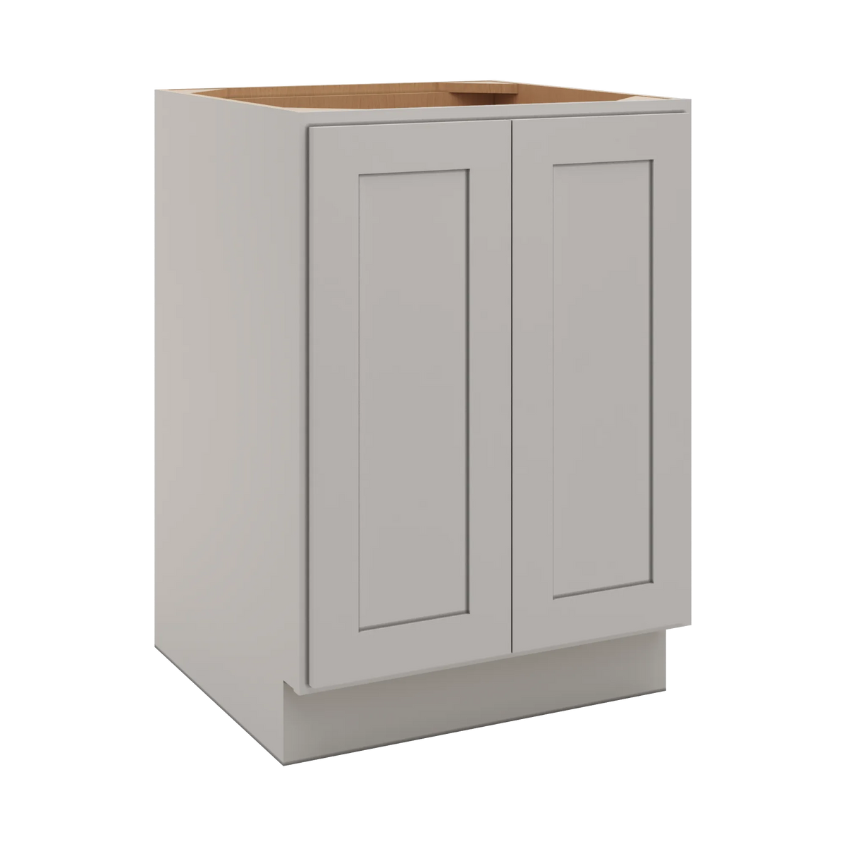 CNC Luxor 5-Piece Misty Grey 24" W Full Height Double Door Base Cabinet W/ 2 Pullout Shelf