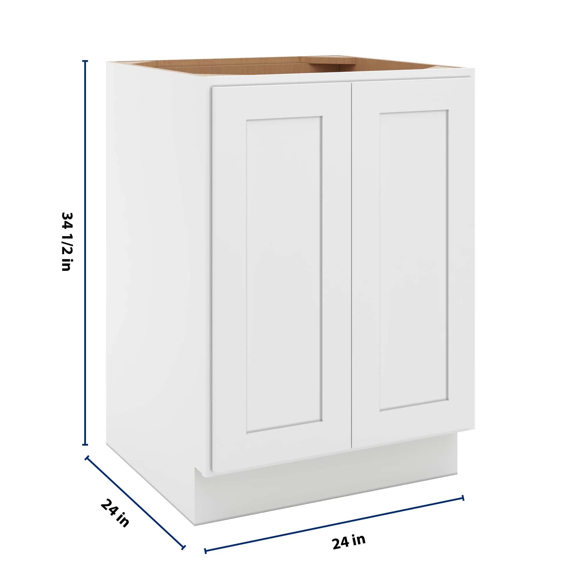 cnc luxor 5 piece white 24 w full height double door base cabinet w 2 pullout shelf