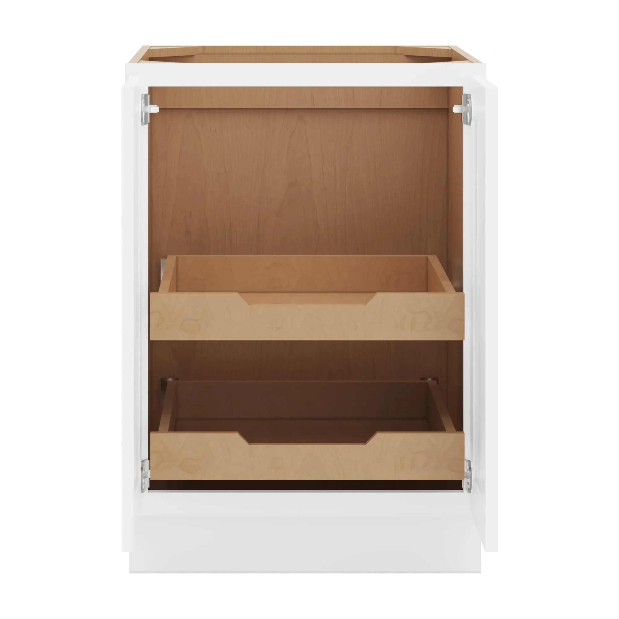 cnc luxor 5 piece white 24 w full height double door base cabinet w 2 pullout shelf