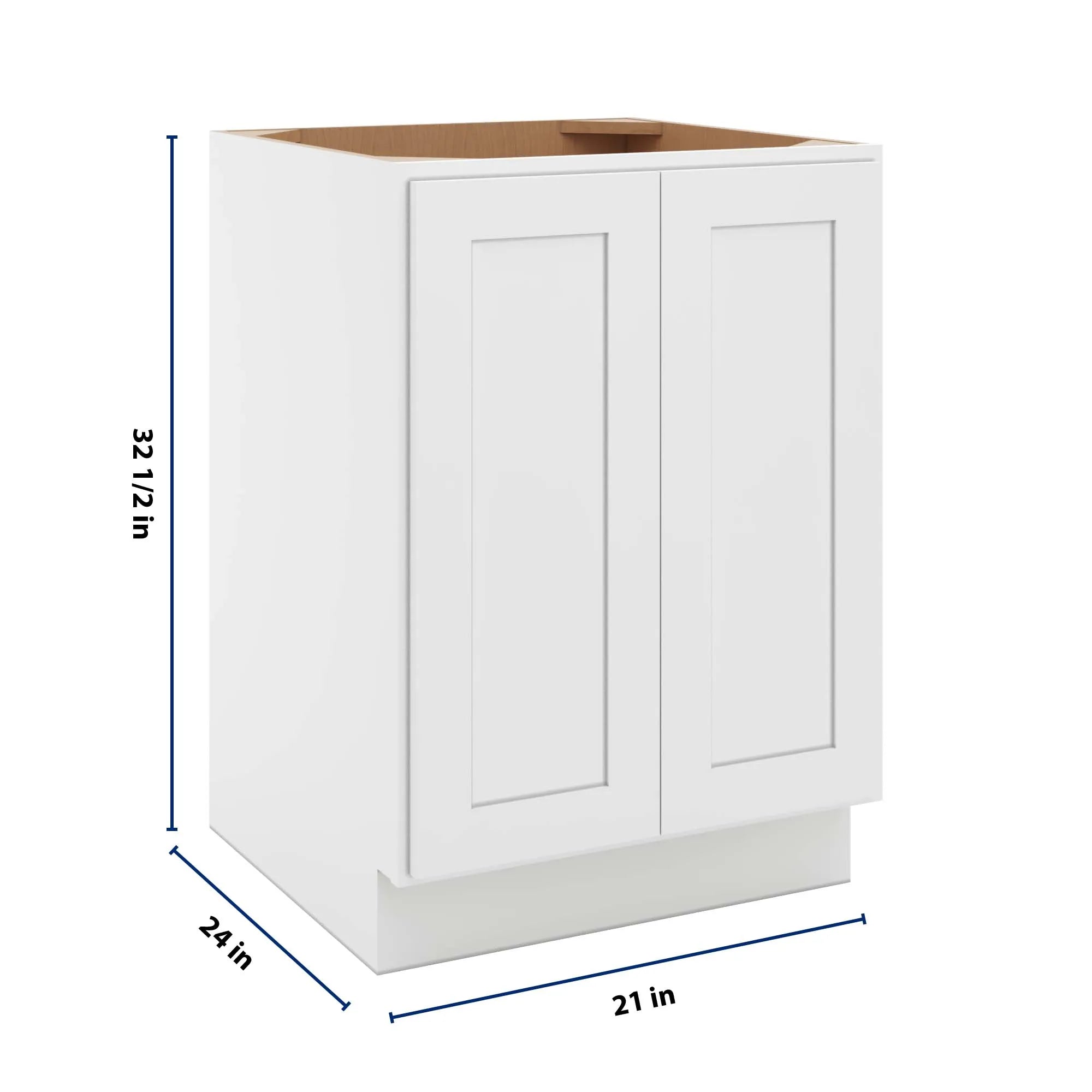 cnc luxor 5 piece white 24 w full height double door base cabinet