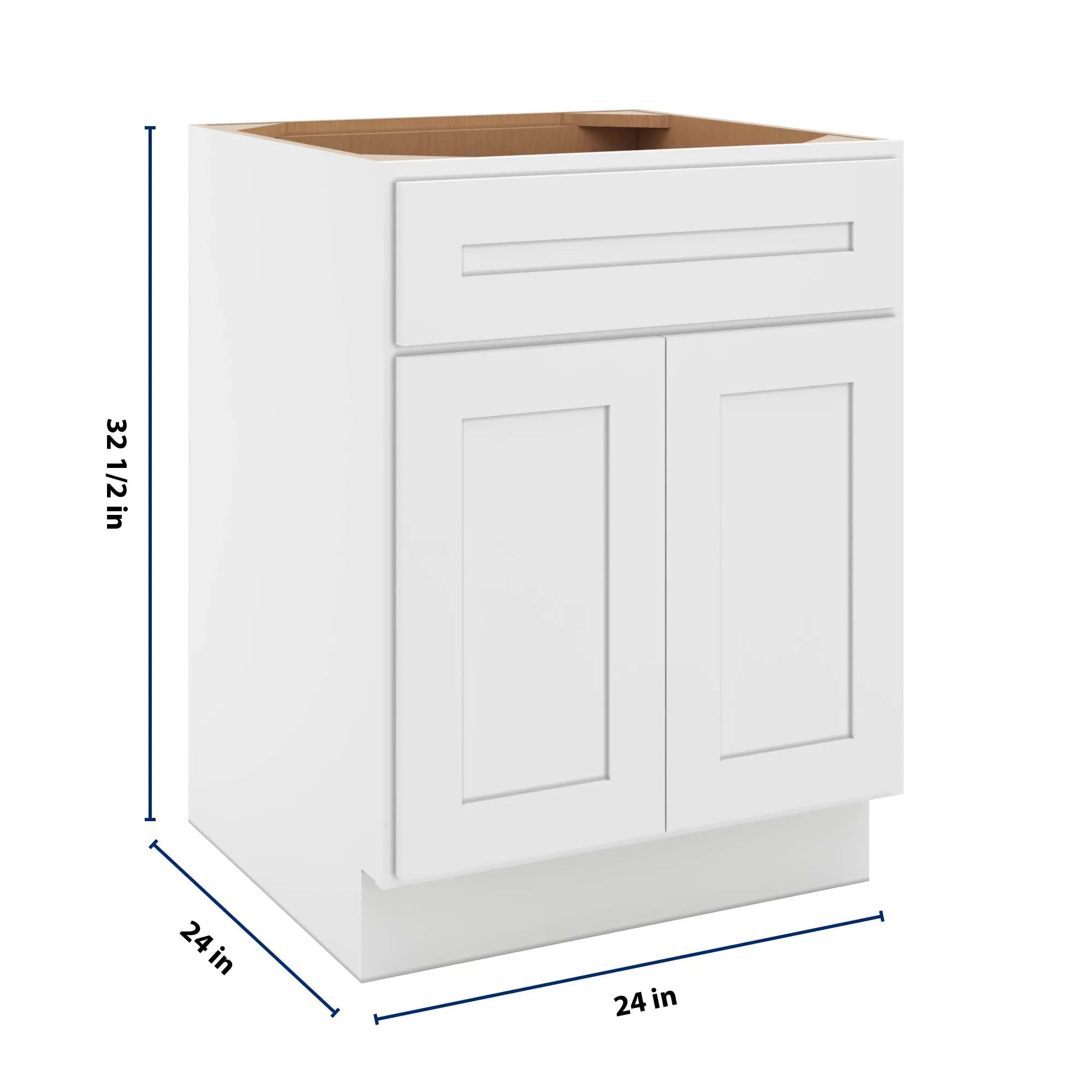 cnc luxor 5 piece white 24 w x 32 1 2 h single drawer double door base cabinet