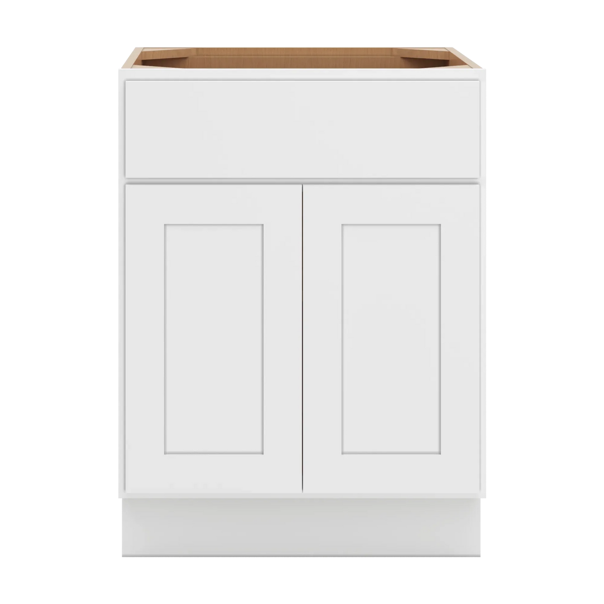cnc luxor white 24 w x 32 1 2 h single drawer double door base cabinet