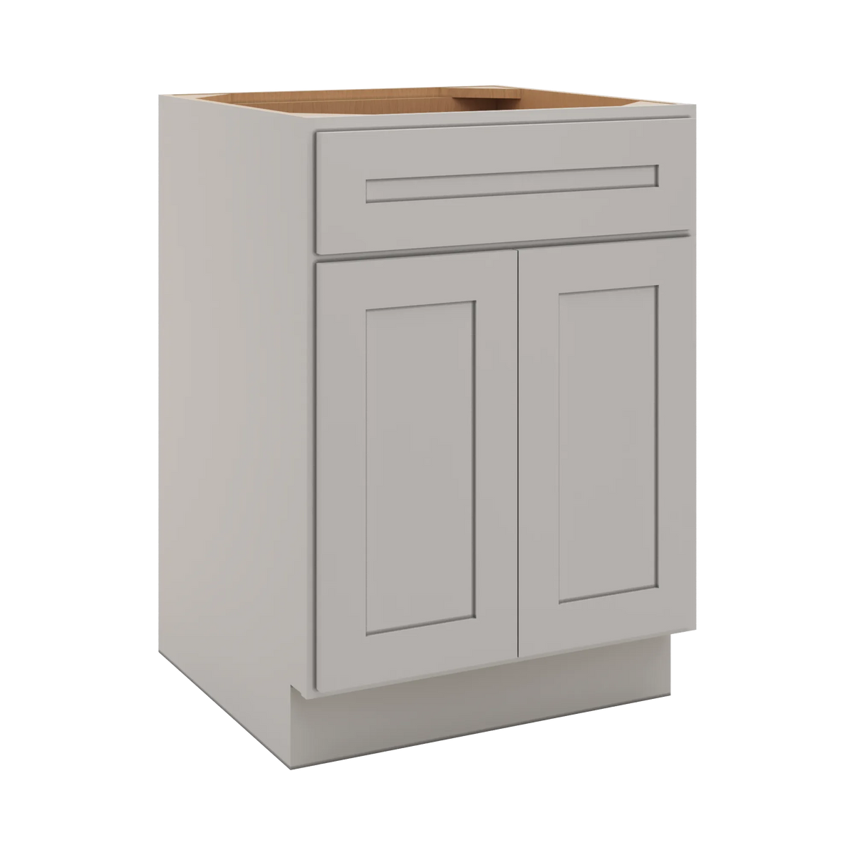 CNC Luxor 5-Piece Misty Grey 24" W 1 Drawer Double Door Base Cabinet W/ 1 Pullout Shelf