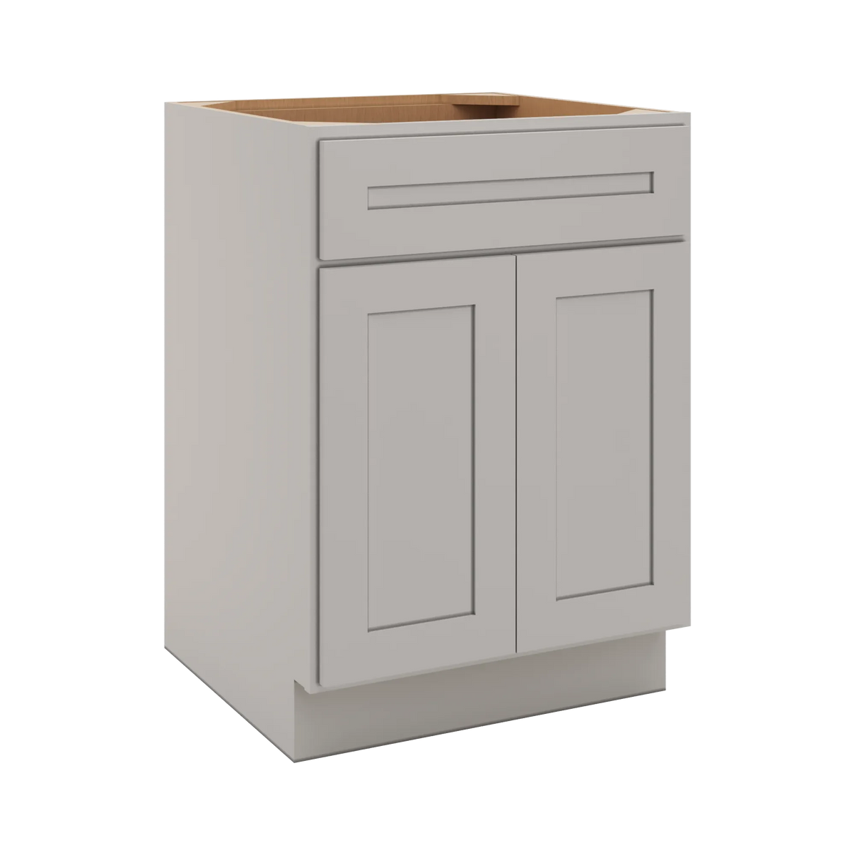 CNC Luxor 5-Piece Misty Grey 24" W 1 Drawer Double Door Base Cabinet W/ 2 Pullout Shelf