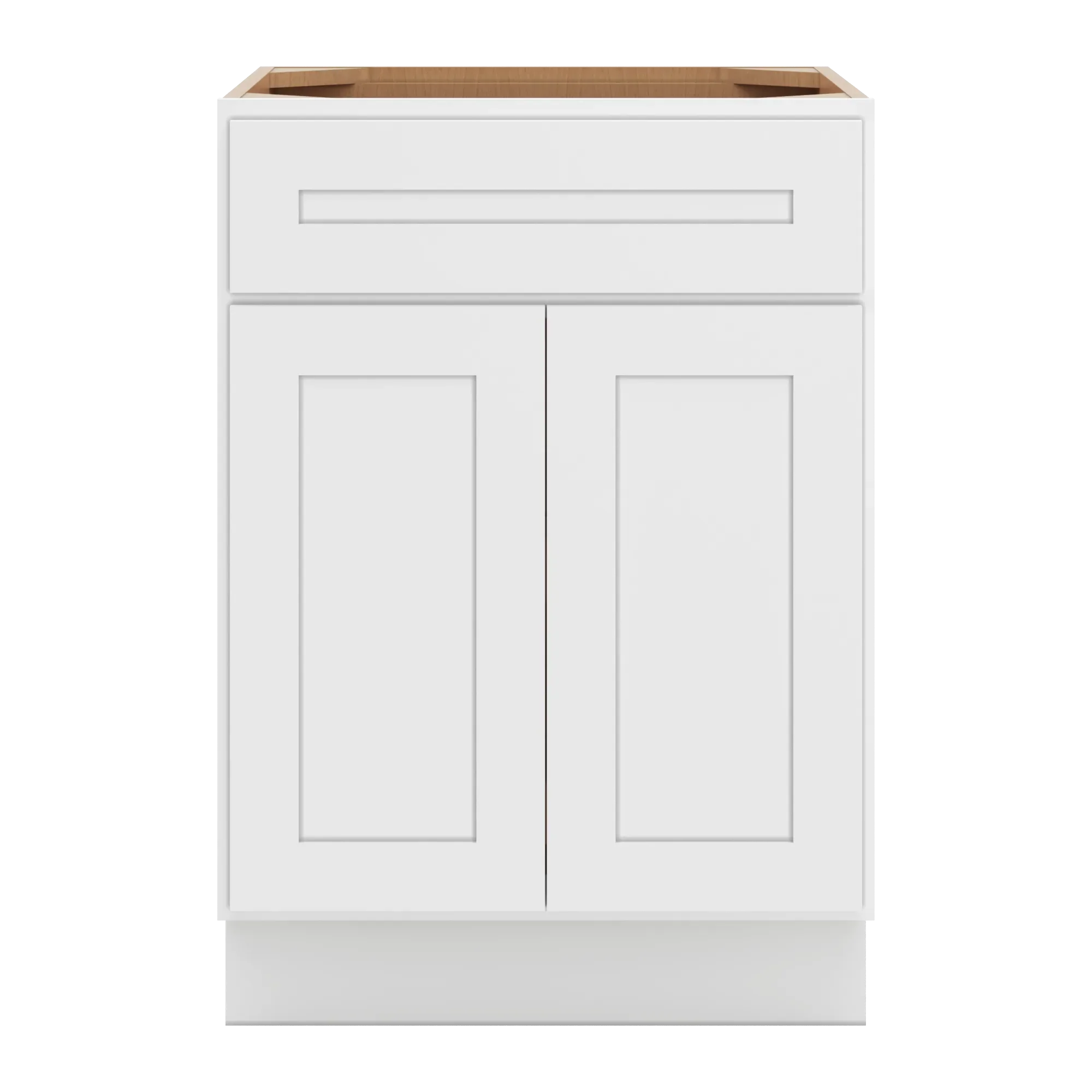 cnc luxor 5 piece white 24 w 1 drawer double door base cabinet w 2 pullout shelf