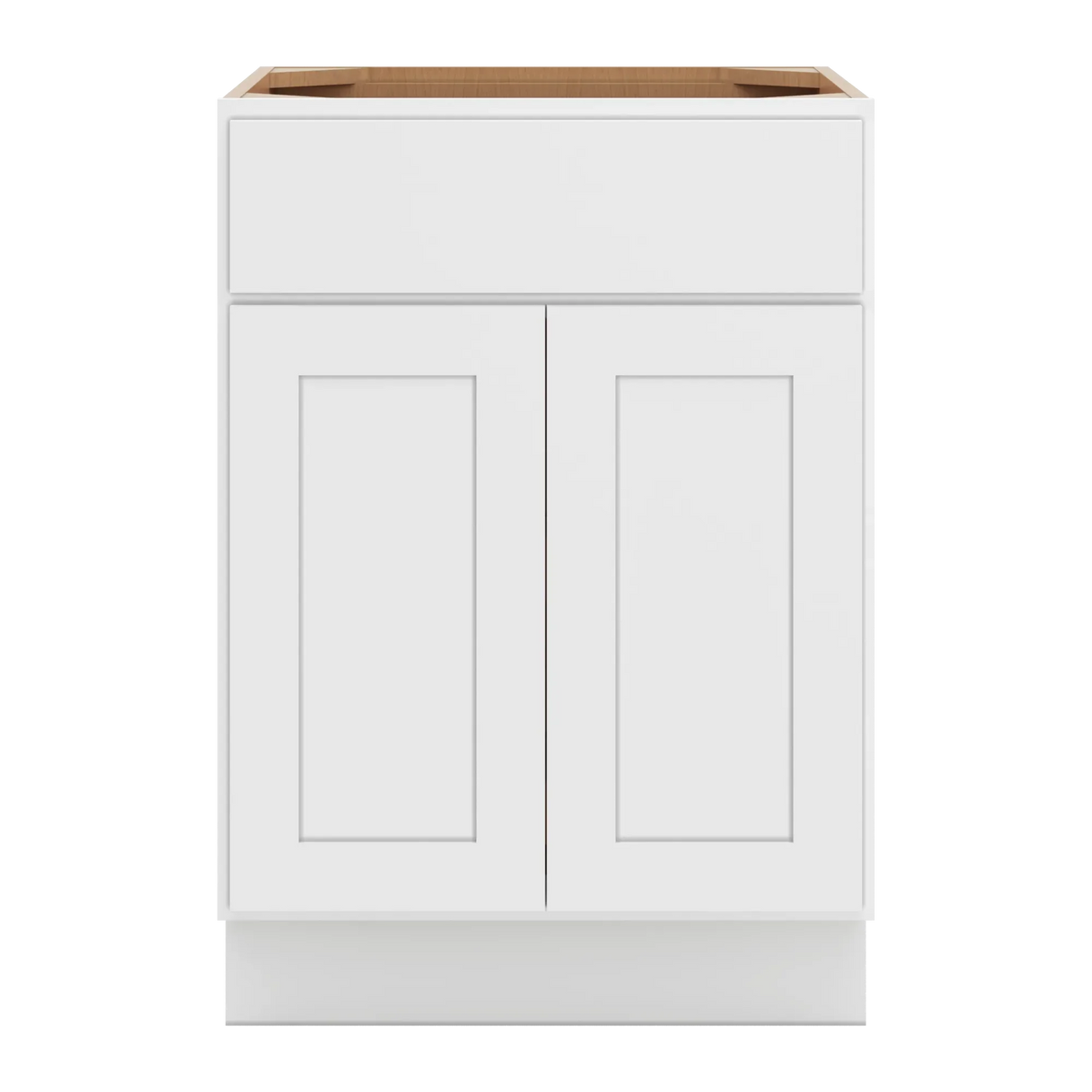 cnc luxor white 24 w 1 drawer double door base cabinet w 2 pullout shelf