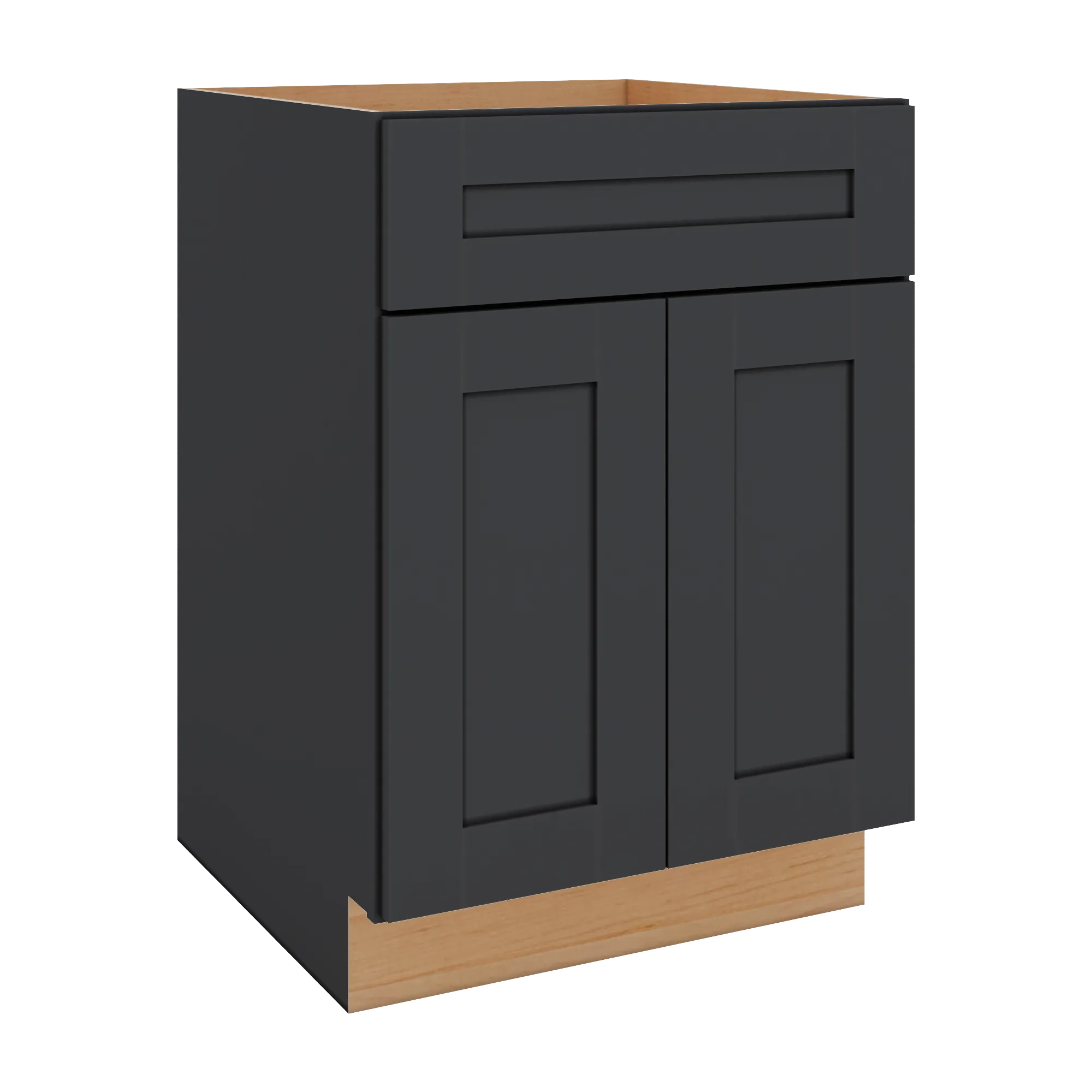 Modernform Cabinet Onyx Black Shaker 24" W X 34 1/2" H X 24" D Double Door Base Cabinet