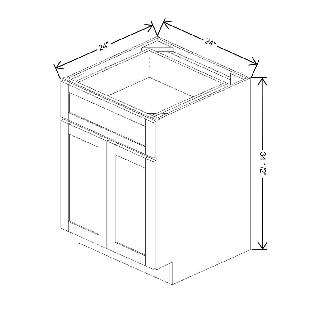 Wolf Classic Dartmouth 5-piece Pewter Paint 24"W Base Cabinet