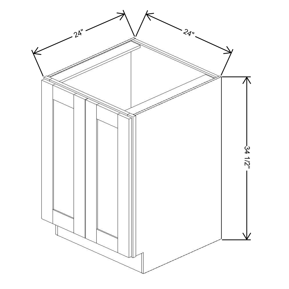 Fabuwood Allure Luna Timber 24"W Base Double Full Doors