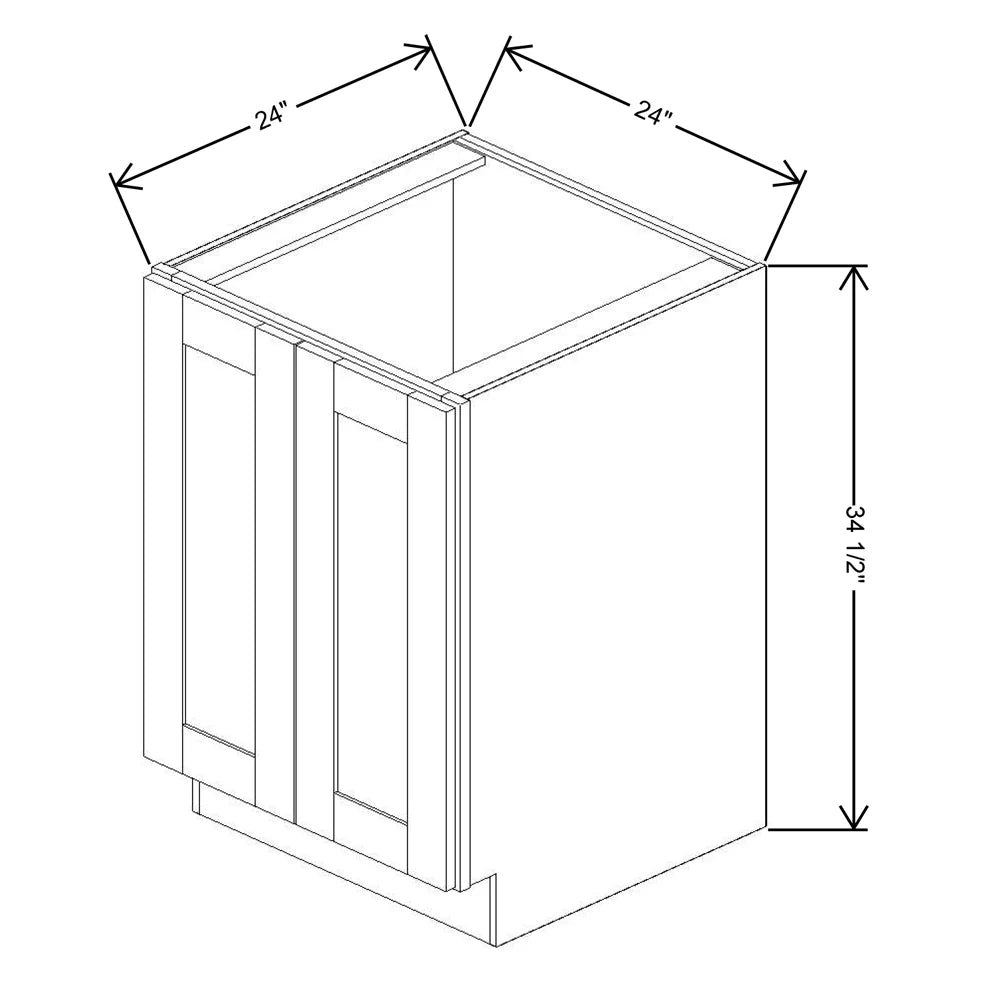 Fabuwood Allure Fusion Timber 24" W X 34 1/2" H X 24" D Full Height Double Door Base Cabinet