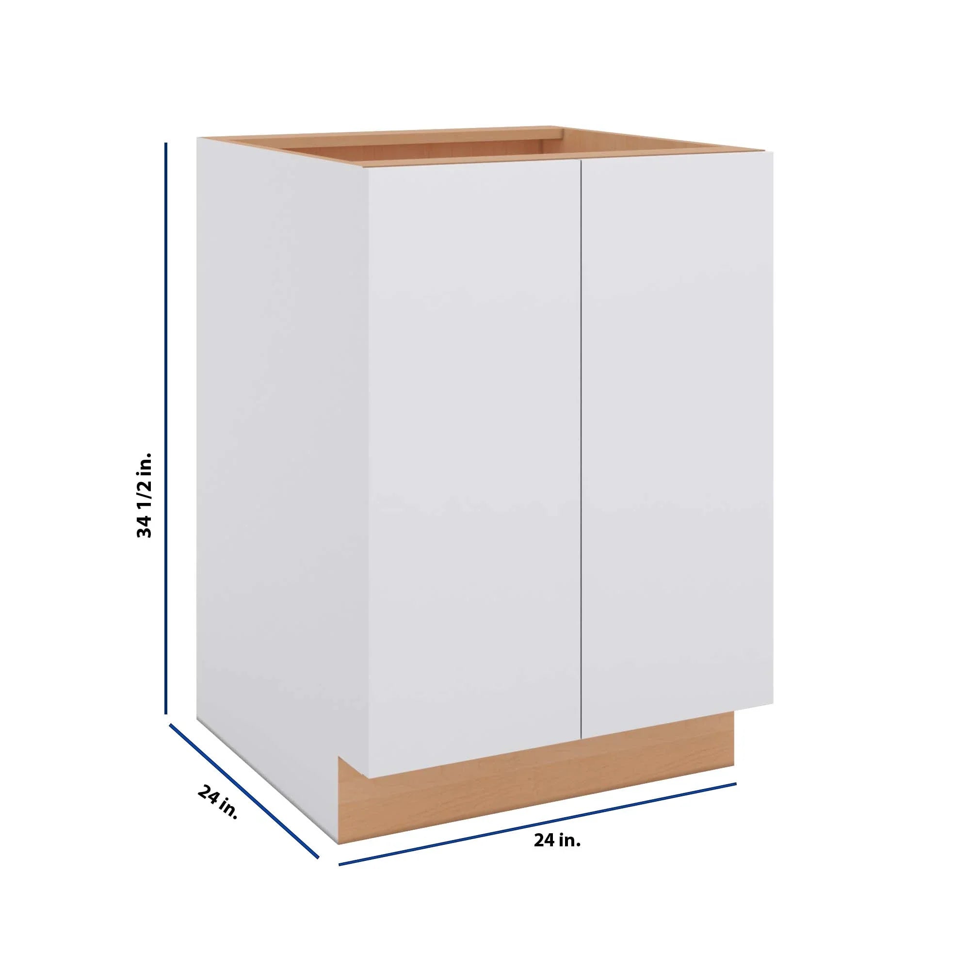 Modernform Cabinet Matte White 24" W X 34 1/2" H X 24" D Full Height Double Door Base Cabinet