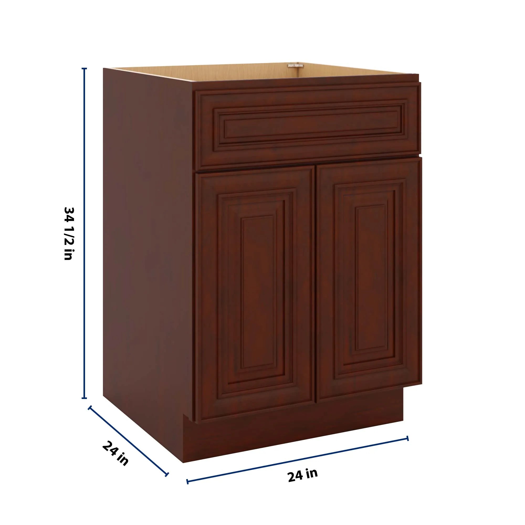J&K Mahogany J5 Double Door Standard Base Cab - 24" W