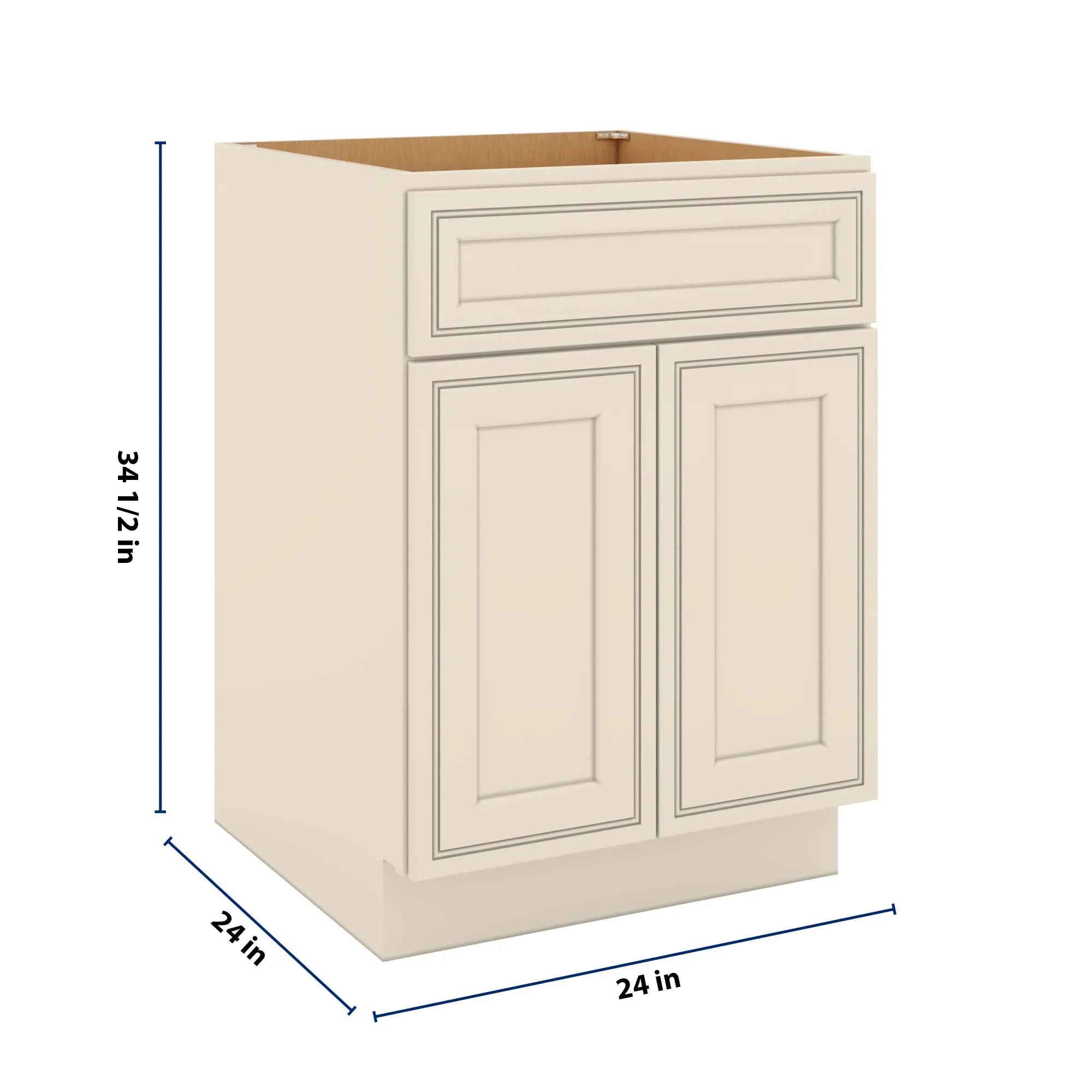 J&K Pearl Glazed H9 Double Door Standard Base Cab - 24" W