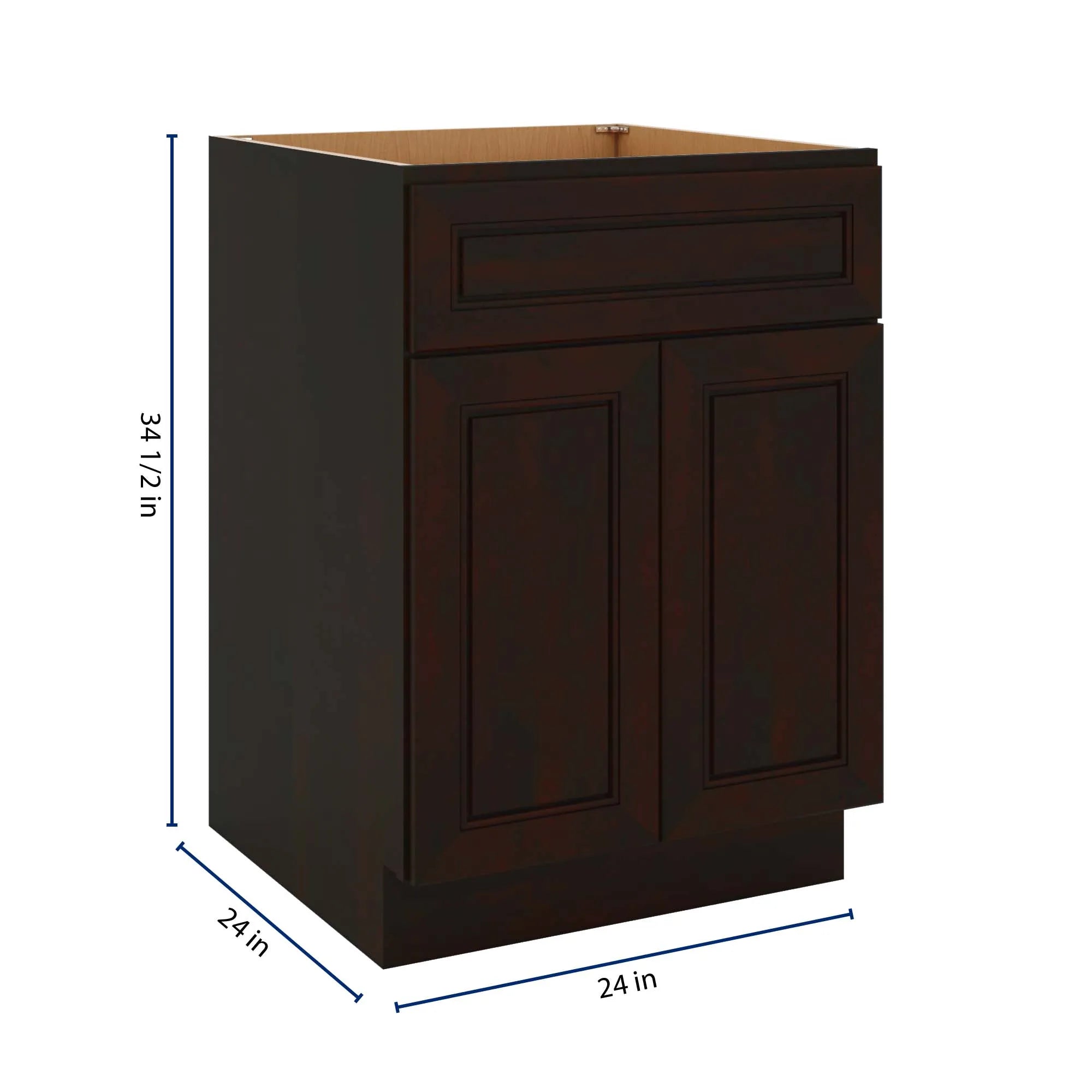 J&K Espresso K8 Double Door Standard Base Cab - 24" W