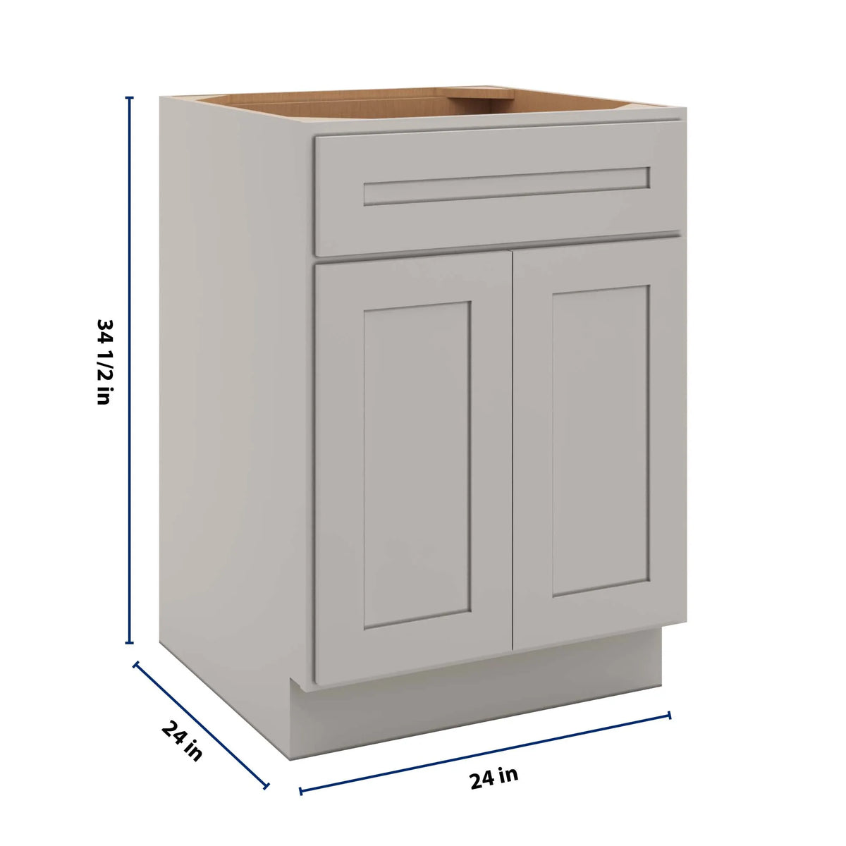 CNC Luxor 5-Piece Misty Grey 24" W 1 Drawer Double Door Base Cabinet