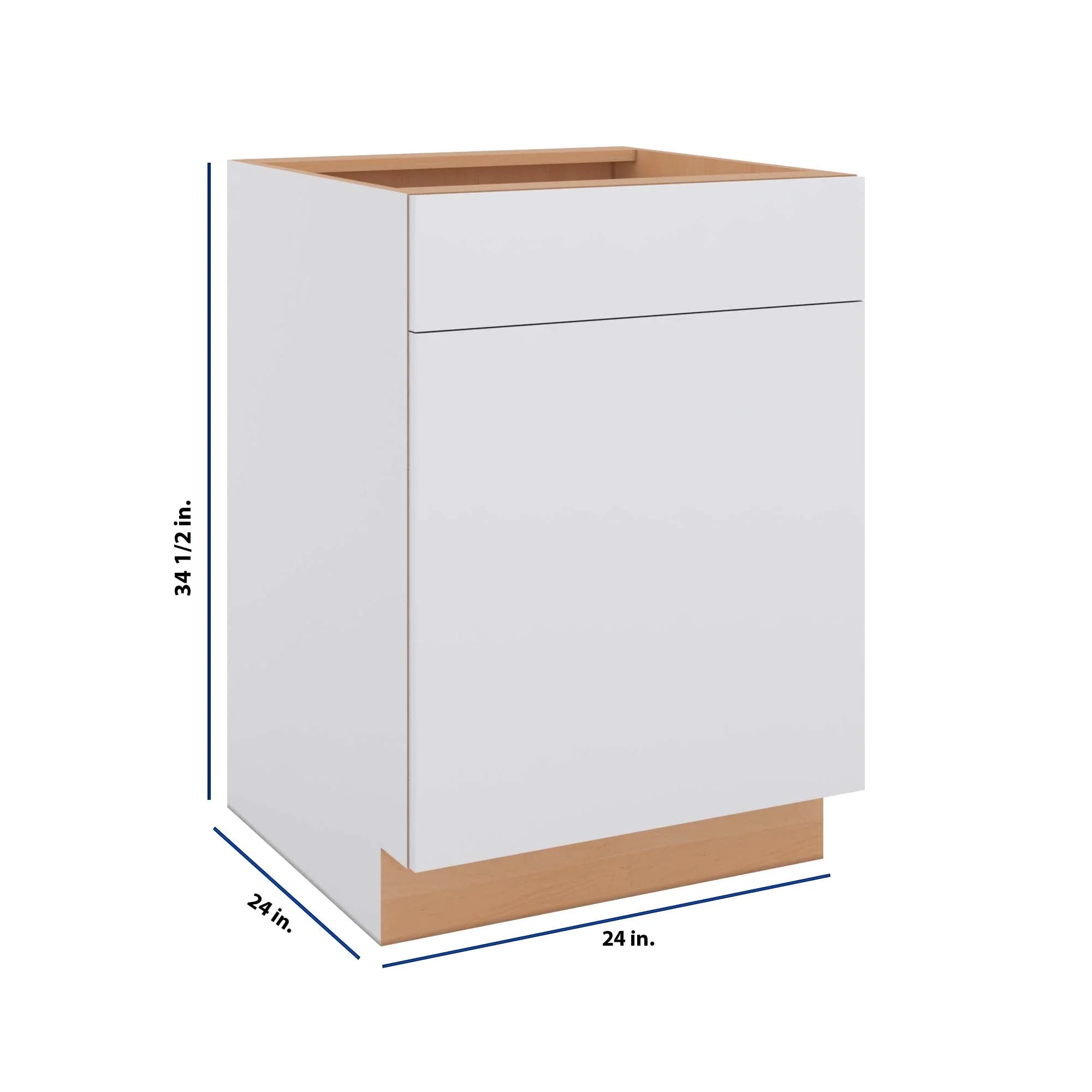 Modernform Cabinet Matte White 24" W X 34 1/2" H X 24" D Single Door Base Cabinet