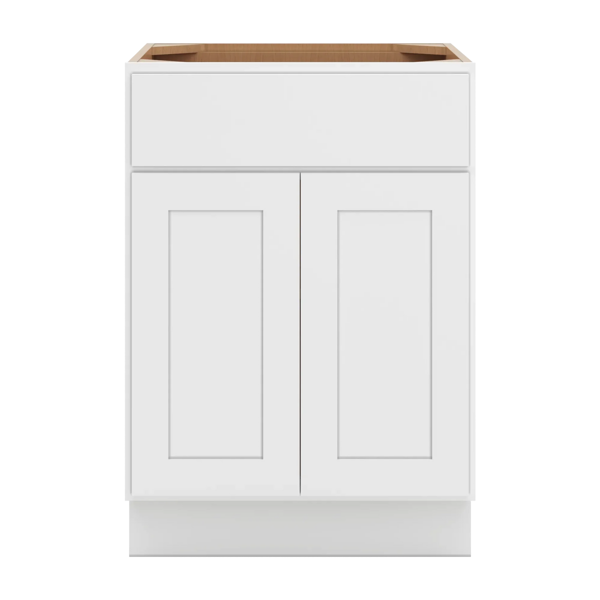 cnc luxor white 24 w 1 drawer double door base cabinet