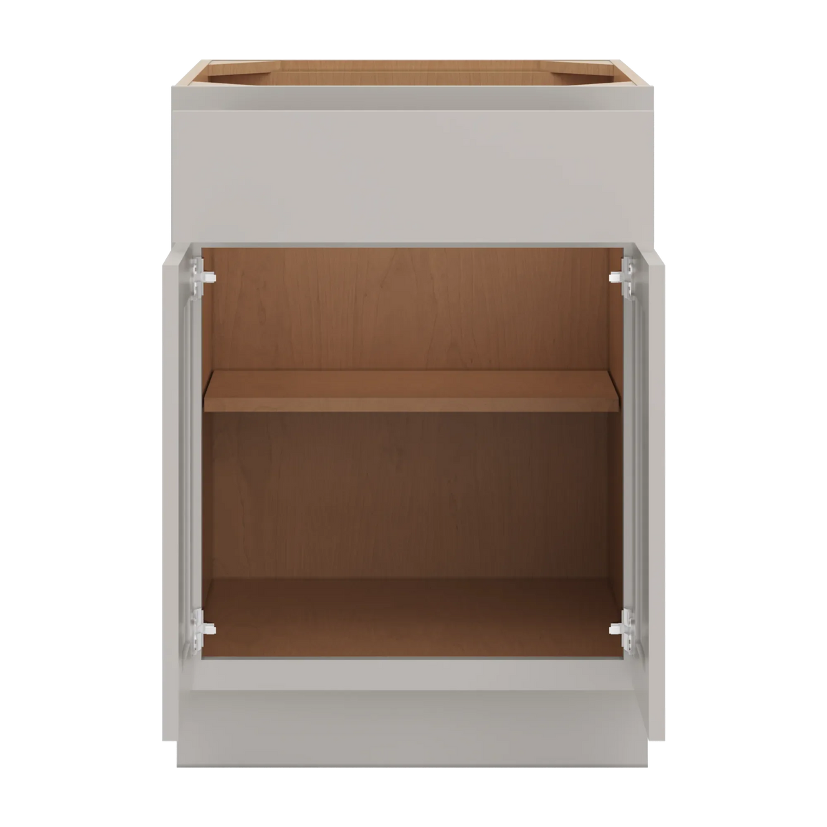 cnc luxor misty grey 24 w 1 drawer double door base cabinet
