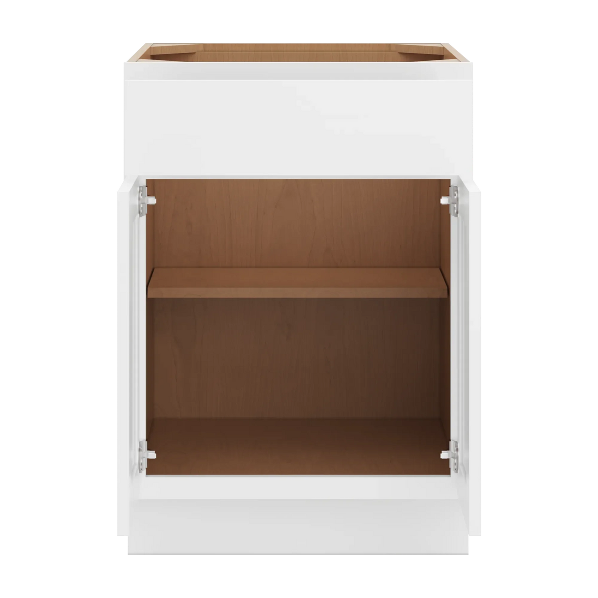 cnc luxor white 24 w 1 drawer double door base cabinet
