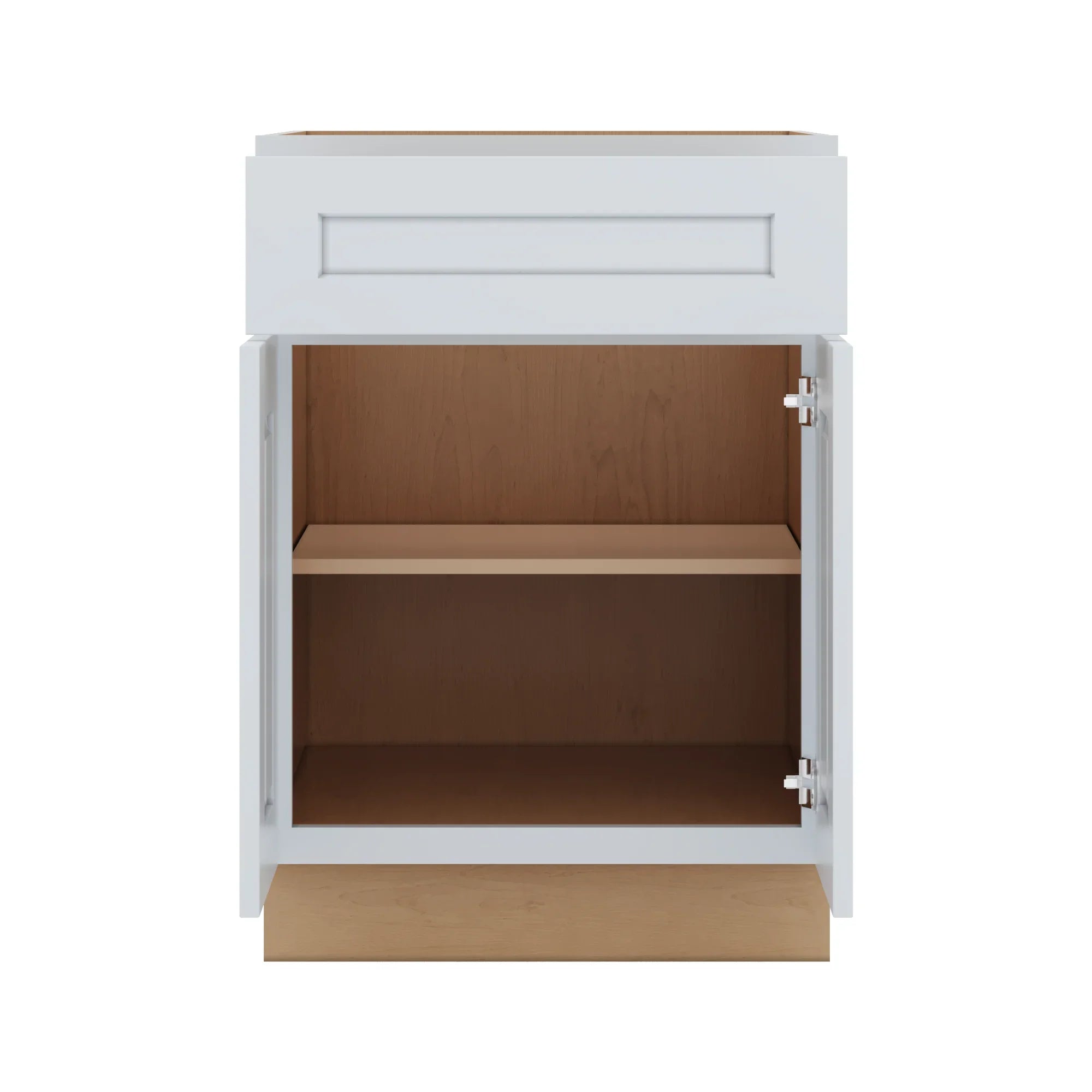 J&K White Shaker S8 Double Door Standard Base Cab   24" W