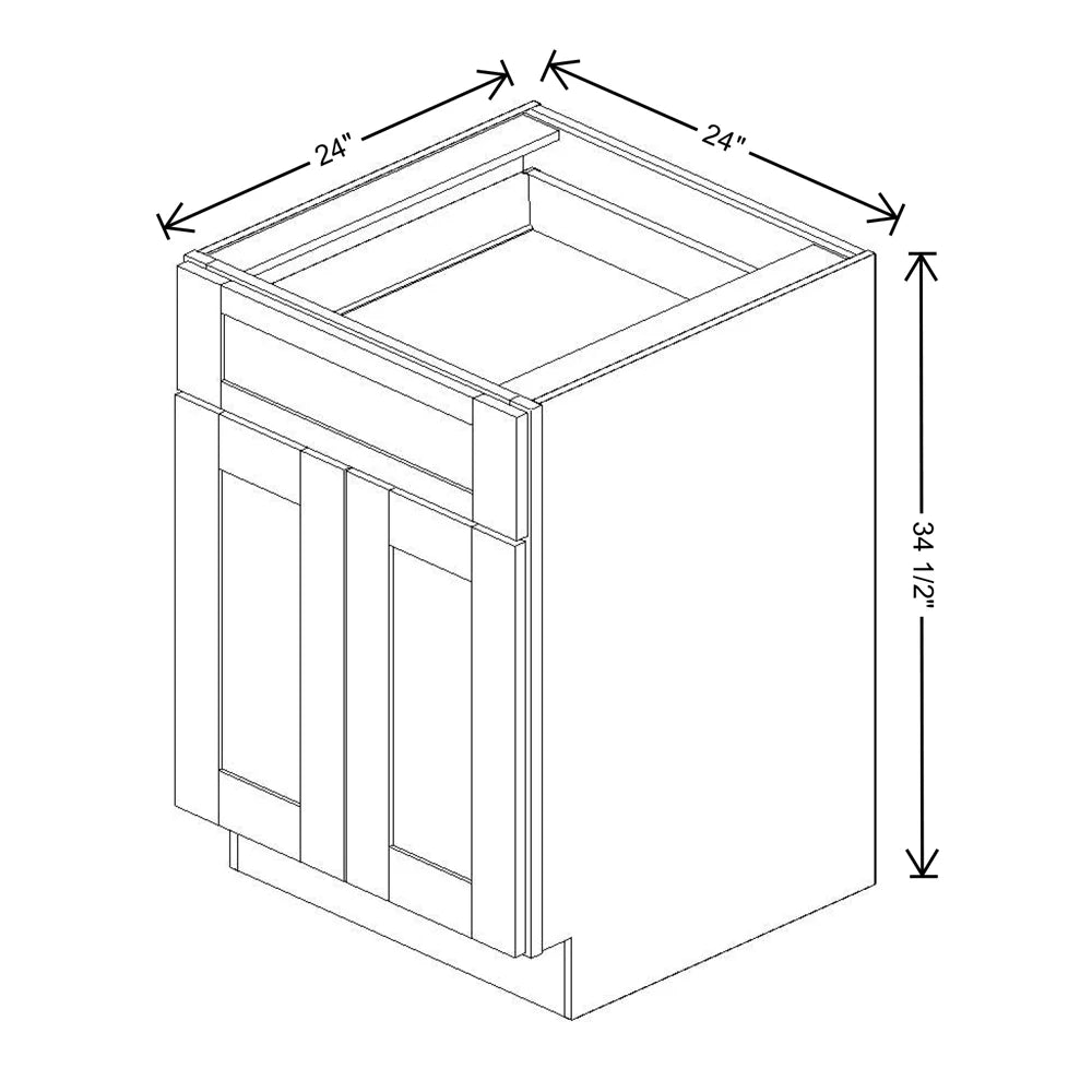 Fabuwood Allure Fusion Timber 24" W X 34 1/2" H X 24" D Double Door Base Cabinet