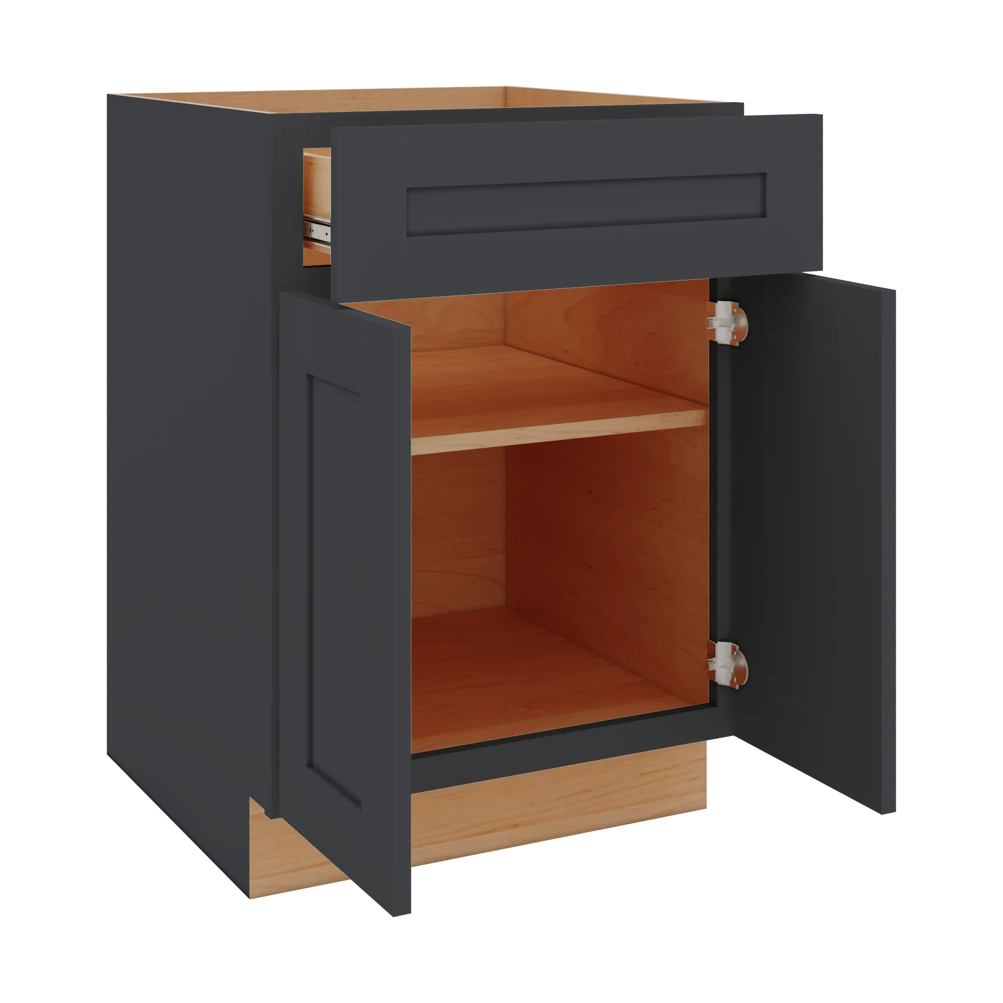 Modernform Cabinet Onyx Black Shaker 24" W X 34 1/2" H X 24" D Double Door Base Cabinet