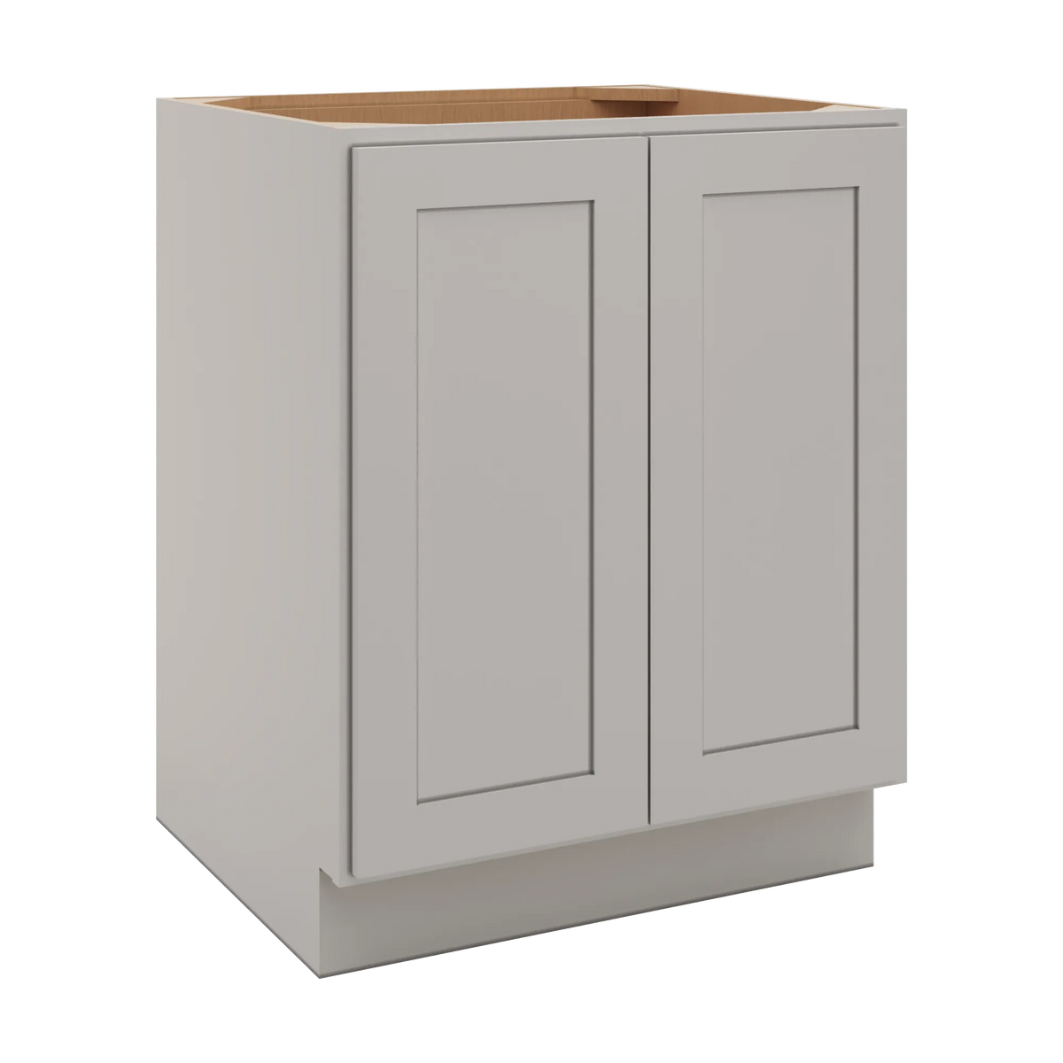 CNC Luxor 5-Piece Misty Grey 27" W Full Height Double Door Base Cabinet W/ 1 Pullout Shelf
