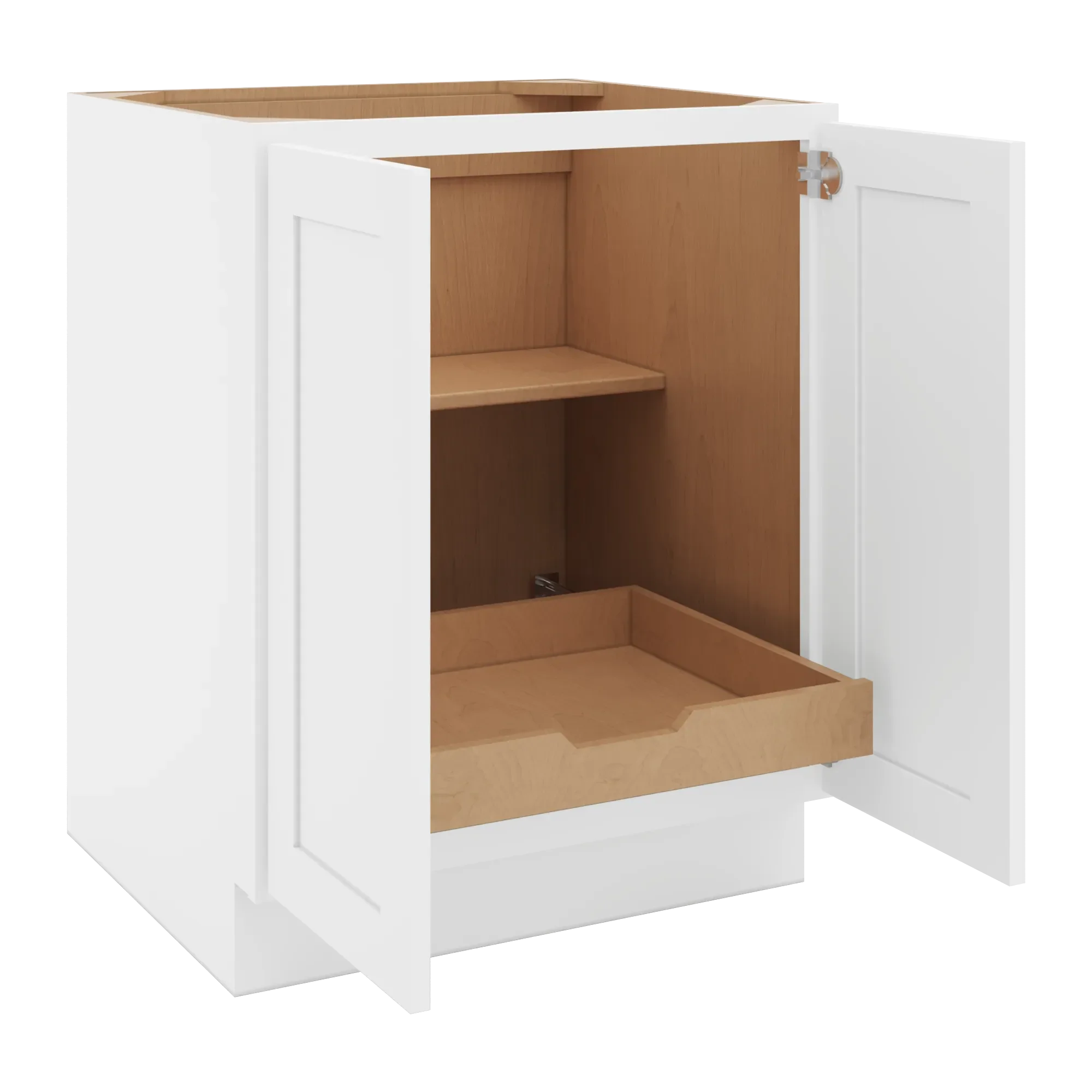 cnc luxor 5 piece white 27 w full height double door base cabinet w 1 pullout shelf