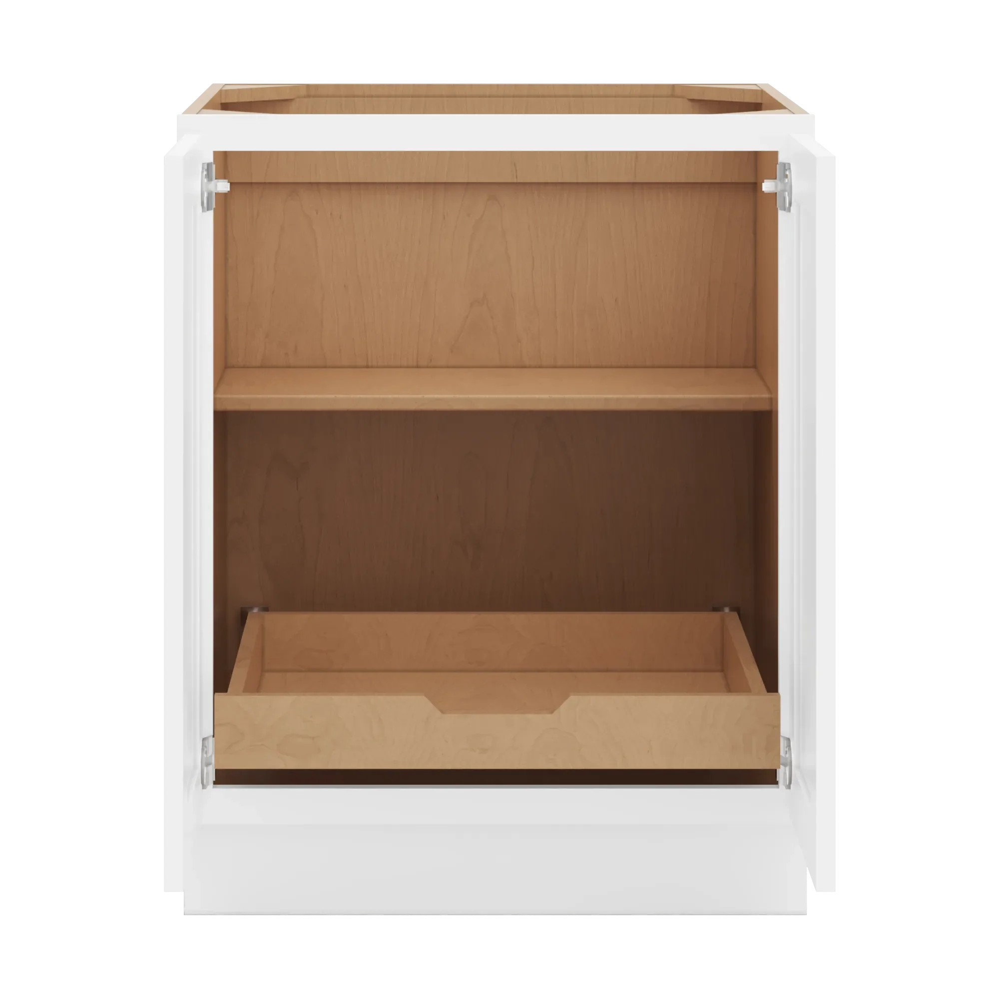 cnc luxor 5 piece white 27 w full height double door base cabinet w 1 pullout shelf