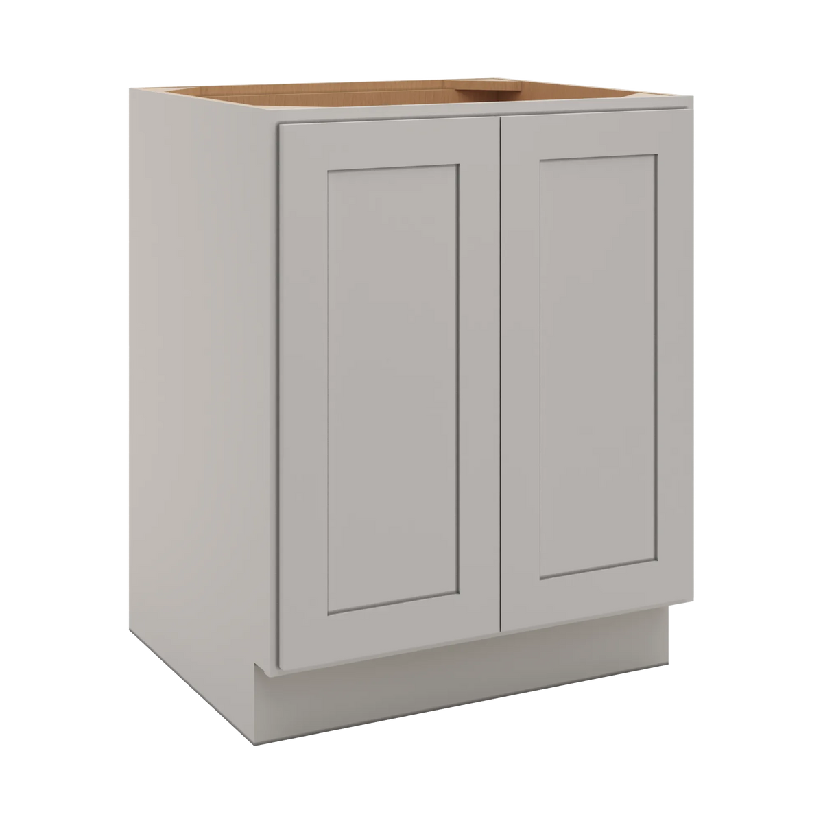CNC Luxor 5-Piece Misty Grey 27" W Full Height Double Door Base Cabinet W/ 2 Pullout Shelf