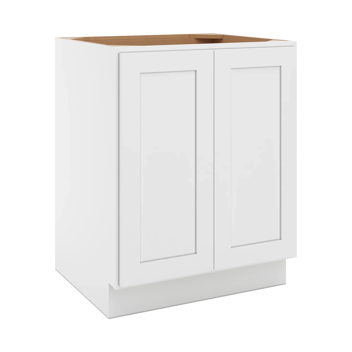cnc luxor white 27 w full height double door base cabinet w 2 pullout shelf