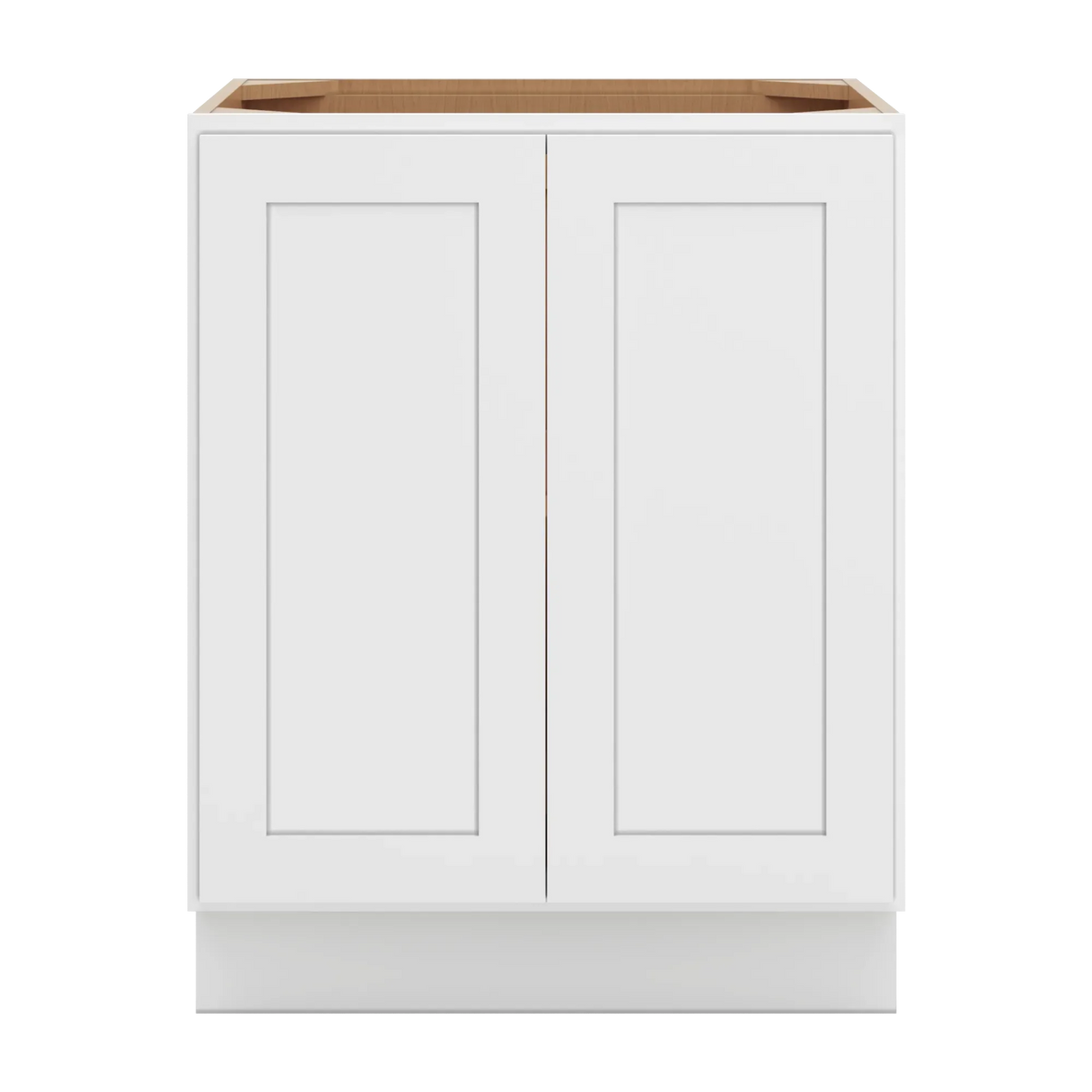 cnc luxor white 27 w full height double door base cabinet w 2 pullout shelf