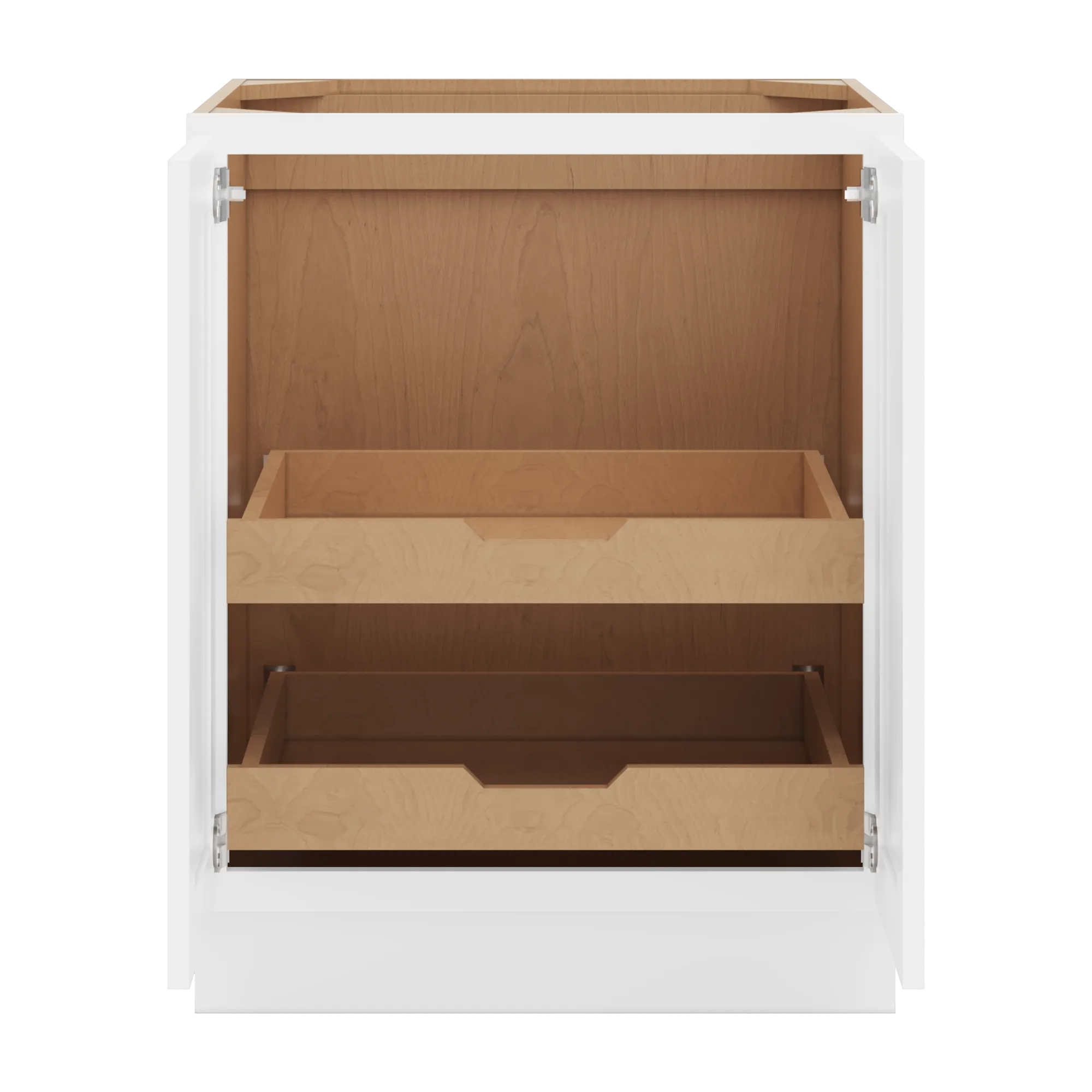 cnc luxor 5 piece white 27 w full height double door base cabinet w 2 pullout shelf