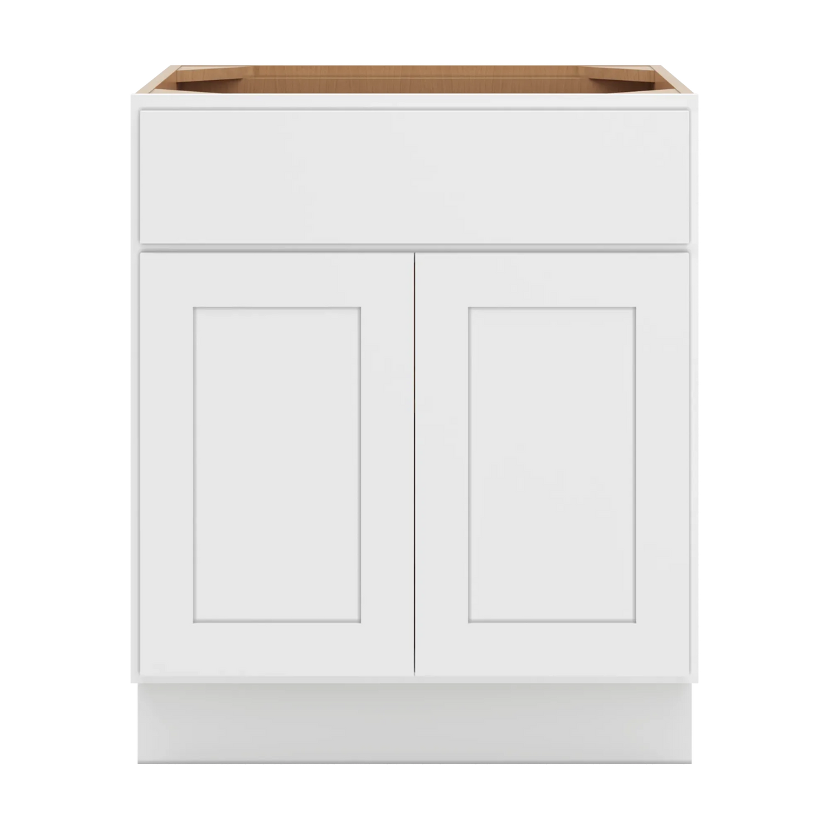 cnc luxor white 27 w x 32 1 2 h single drawer double door base cabinet