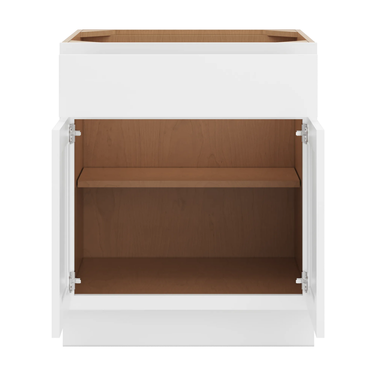 cnc luxor white 27 w x 32 1 2 h single drawer double door base cabinet