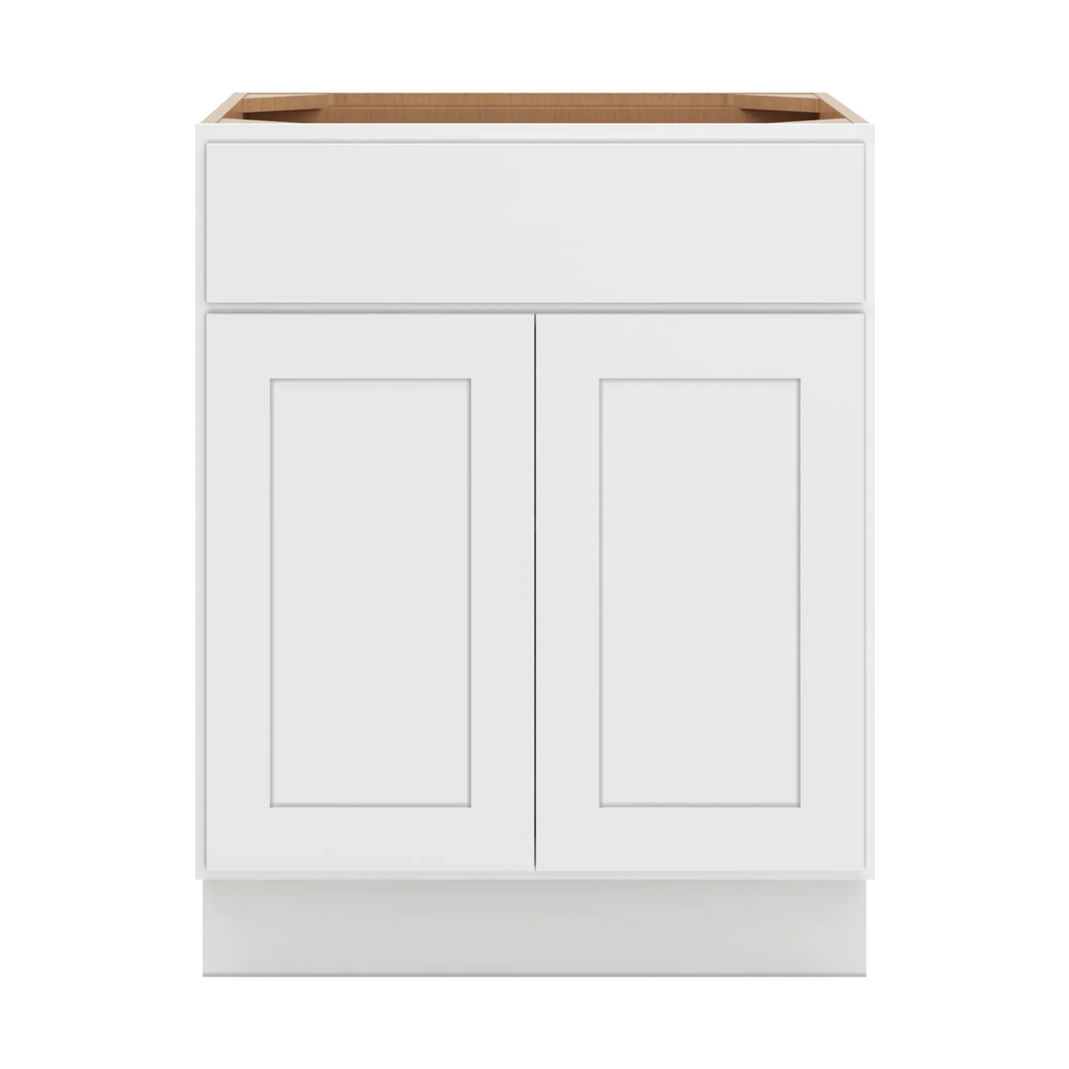 cnc luxor white 27 w 1 drawer double door base cabinet w 1 pullout shelf