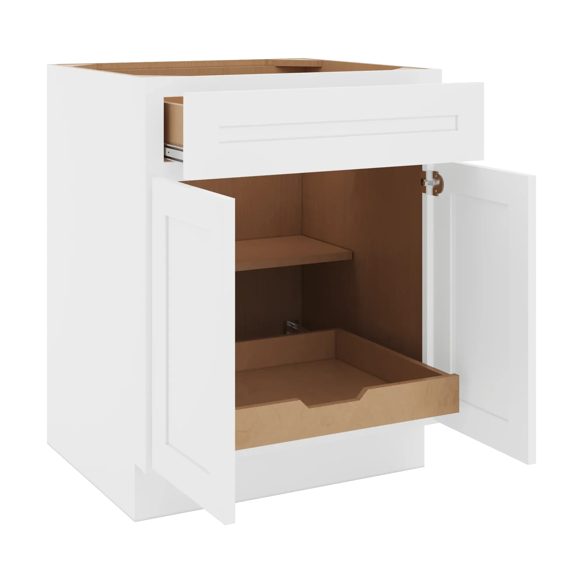 cnc luxor 5 piece white 27 w 1 drawer double door base cabinet w 1 pullout shelf