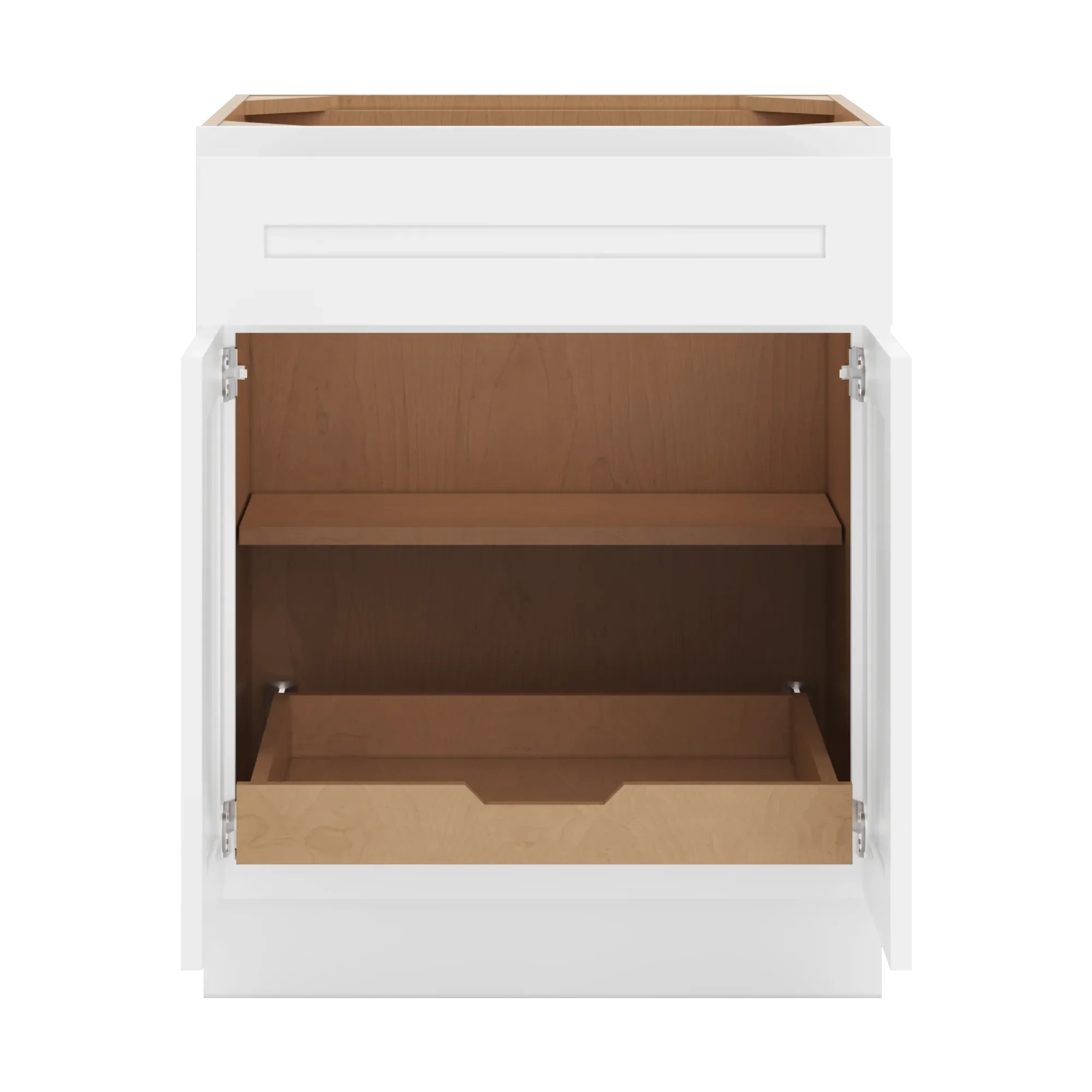 cnc luxor 5 piece white 27 w 1 drawer double door base cabinet w 1 pullout shelf